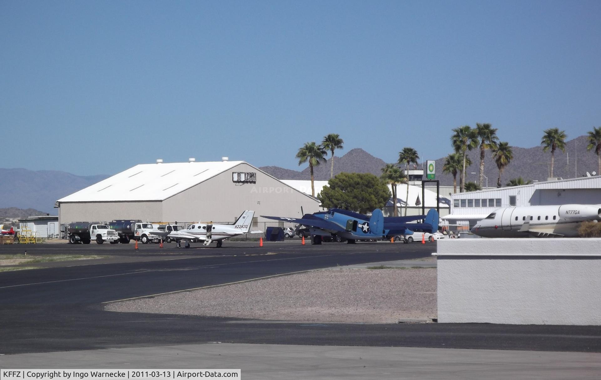Falcon Fld Airport (FFZ) - apron at Falcon Field airfield