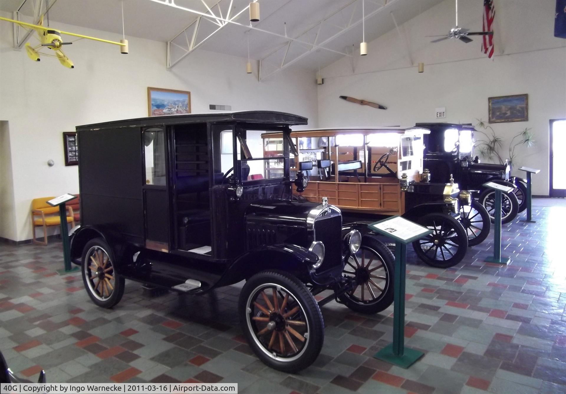 Valle Airport (40G) - a wonderful collection of vintage automobiles in the terminal of Valle airport