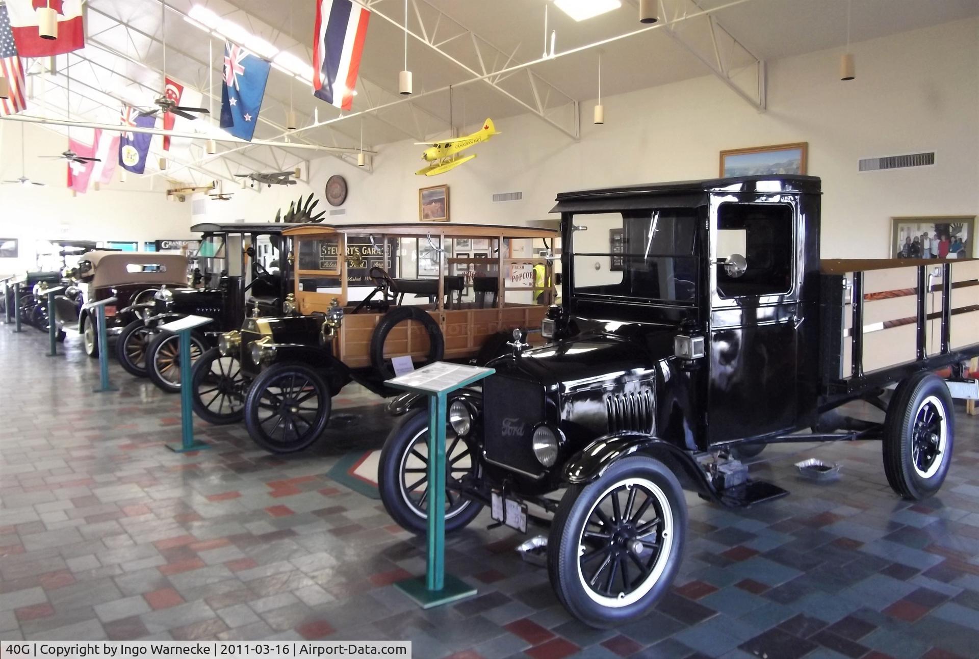 Valle Airport (40G) - a wonderful collection of vintage automobiles in the terminal of Valle airport