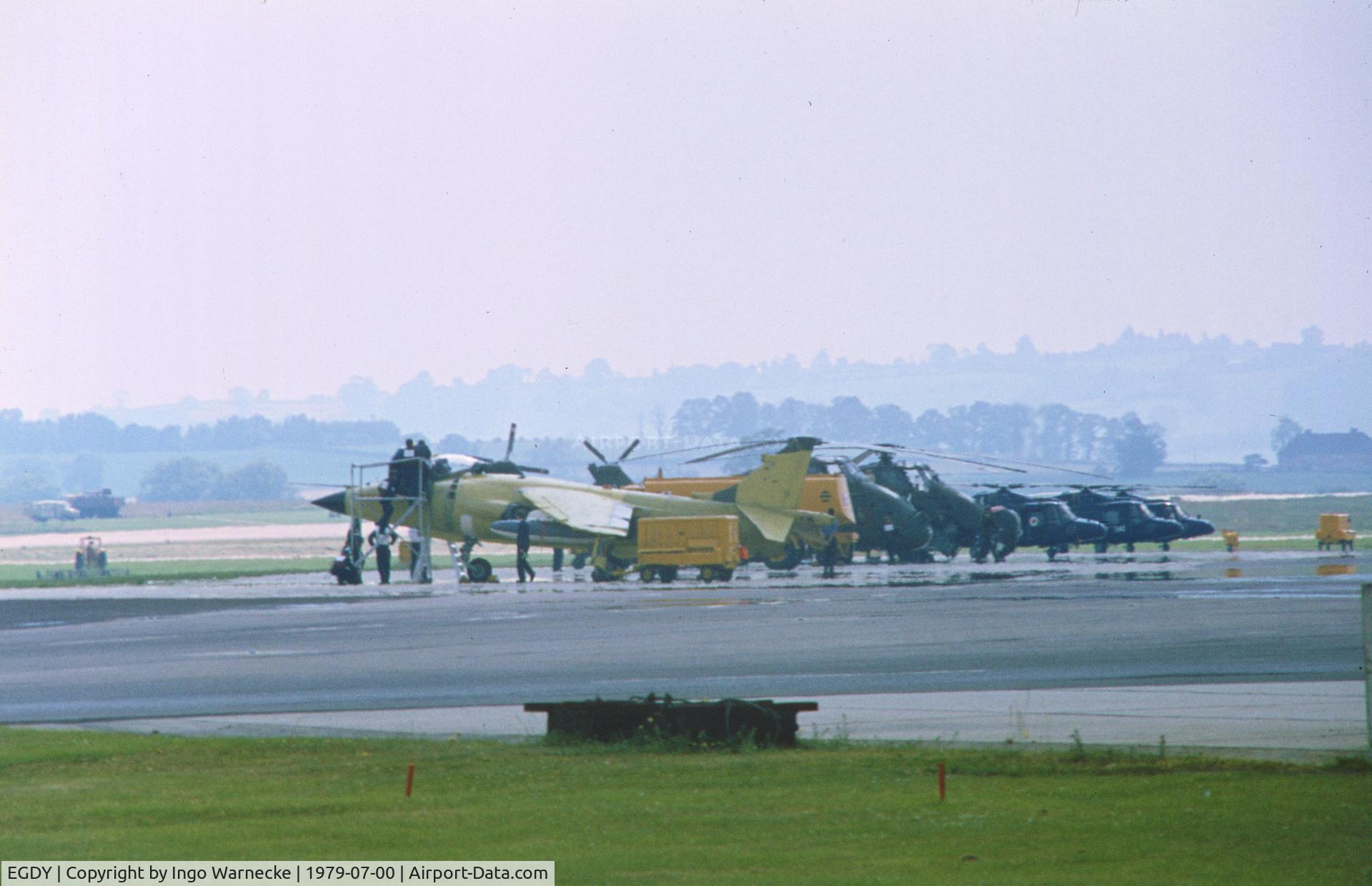 RNAS Yeovilton Airport, Yeovil, England United Kingdom (EGDY) - apron at RNAS Yeovilton with Sea Harrier, Wessex and Lynx