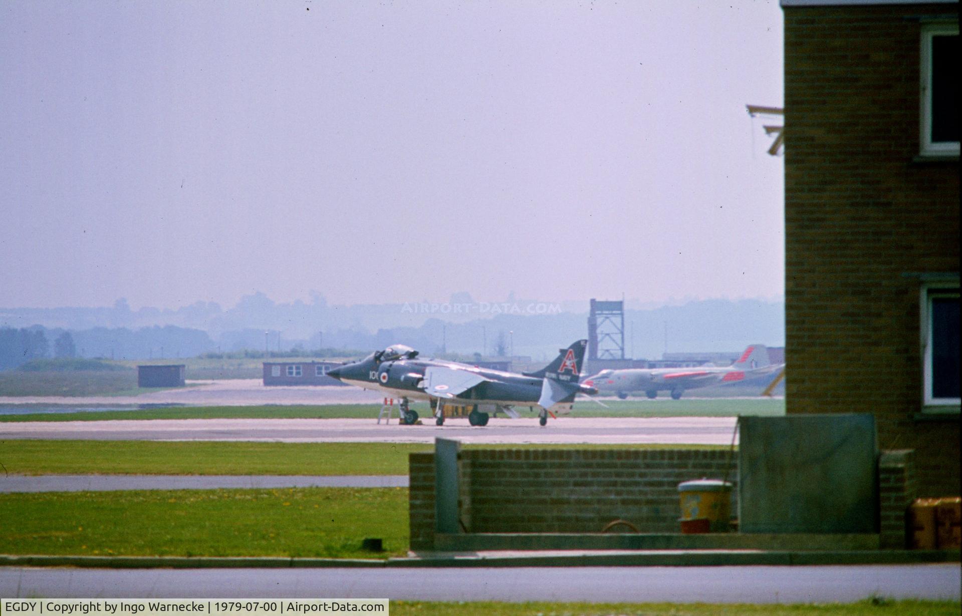 RNAS Yeovilton Airport, Yeovil, England United Kingdom (EGDY) - apron at RNAS Yeovilton with Sea Harrier