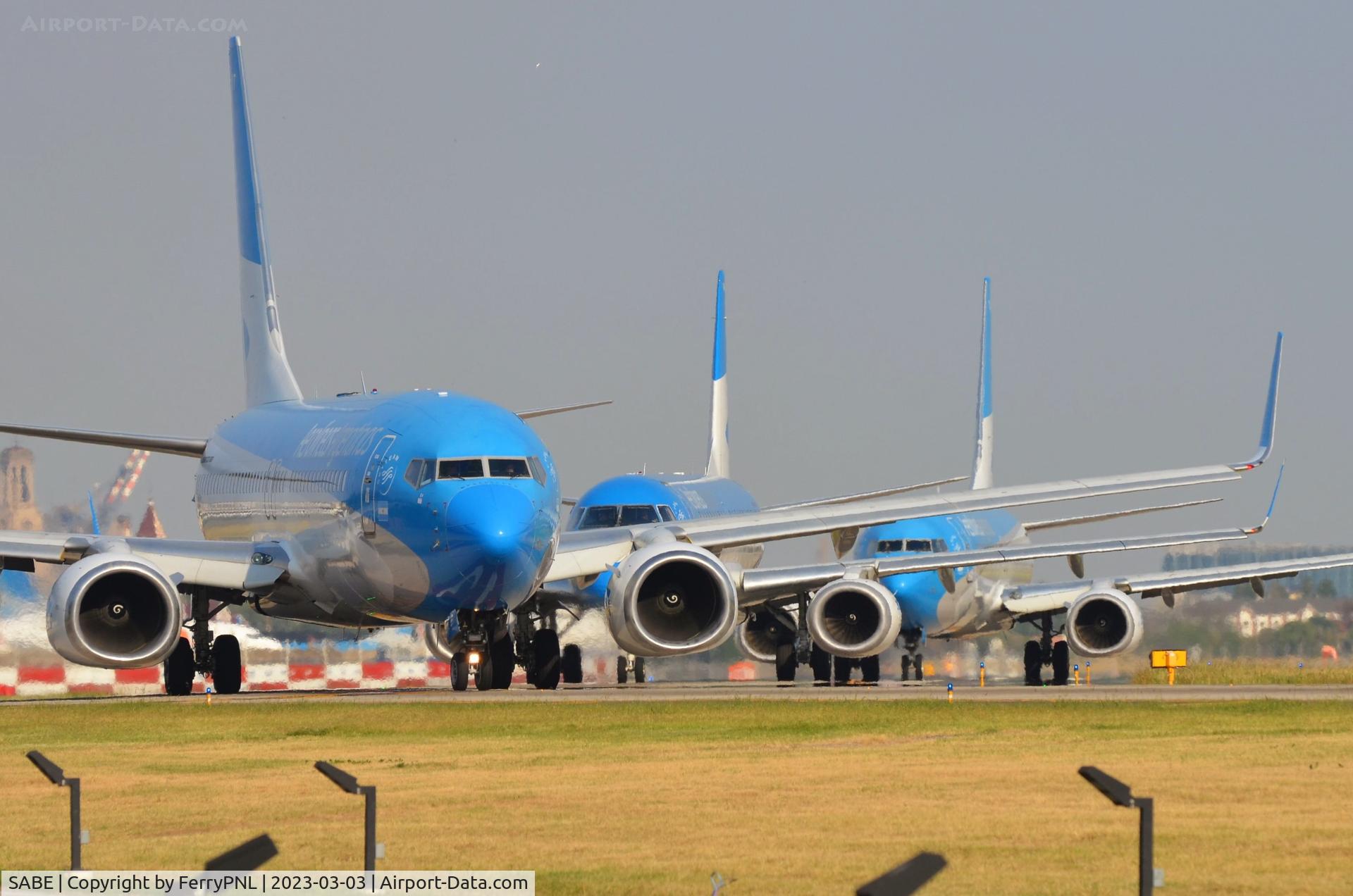 Jorge Newbery Airport, Buenos Aires Argentina (SABE) - Queuing for Aerolineas Argentinas at AEP in order to depart
