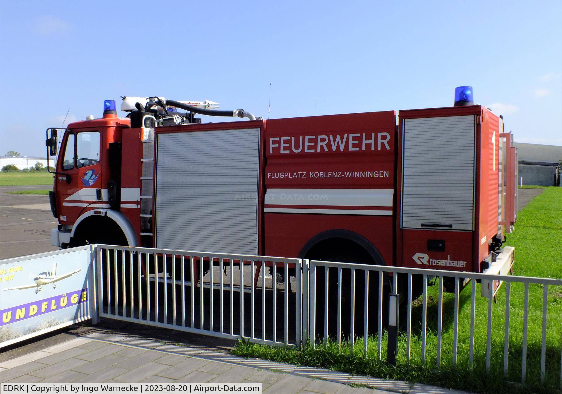 Koblenz Winningen Airport, Winningen, Mosel Germany (EDRK) - airfield fire truck at Koblenz-Winningen airfield #v