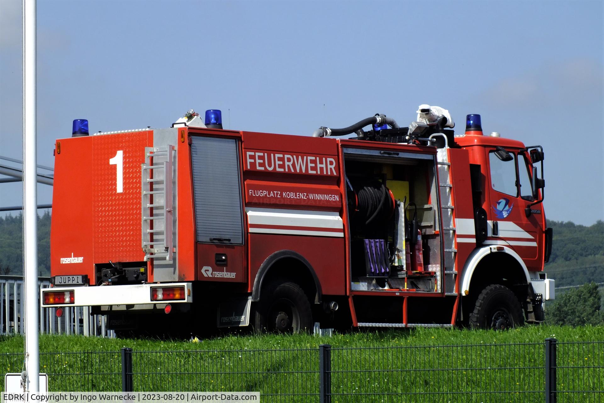 Koblenz Winningen Airport, Winningen, Mosel Germany (EDRK) - airfield fire truck at Koblenz-Winningen airfield #v