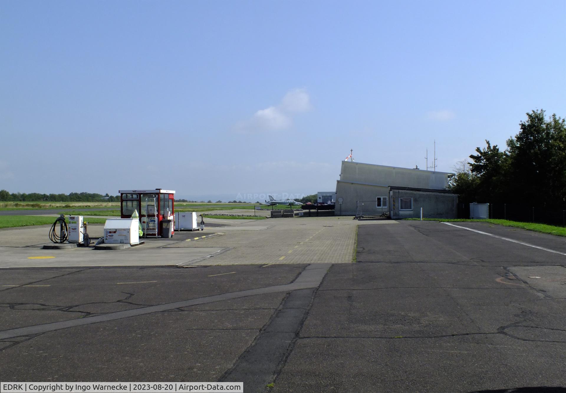 Koblenz Winningen Airport, Winningen, Mosel Germany (EDRK) - apron and eastern hangars at Koblenz-Winningen airfield