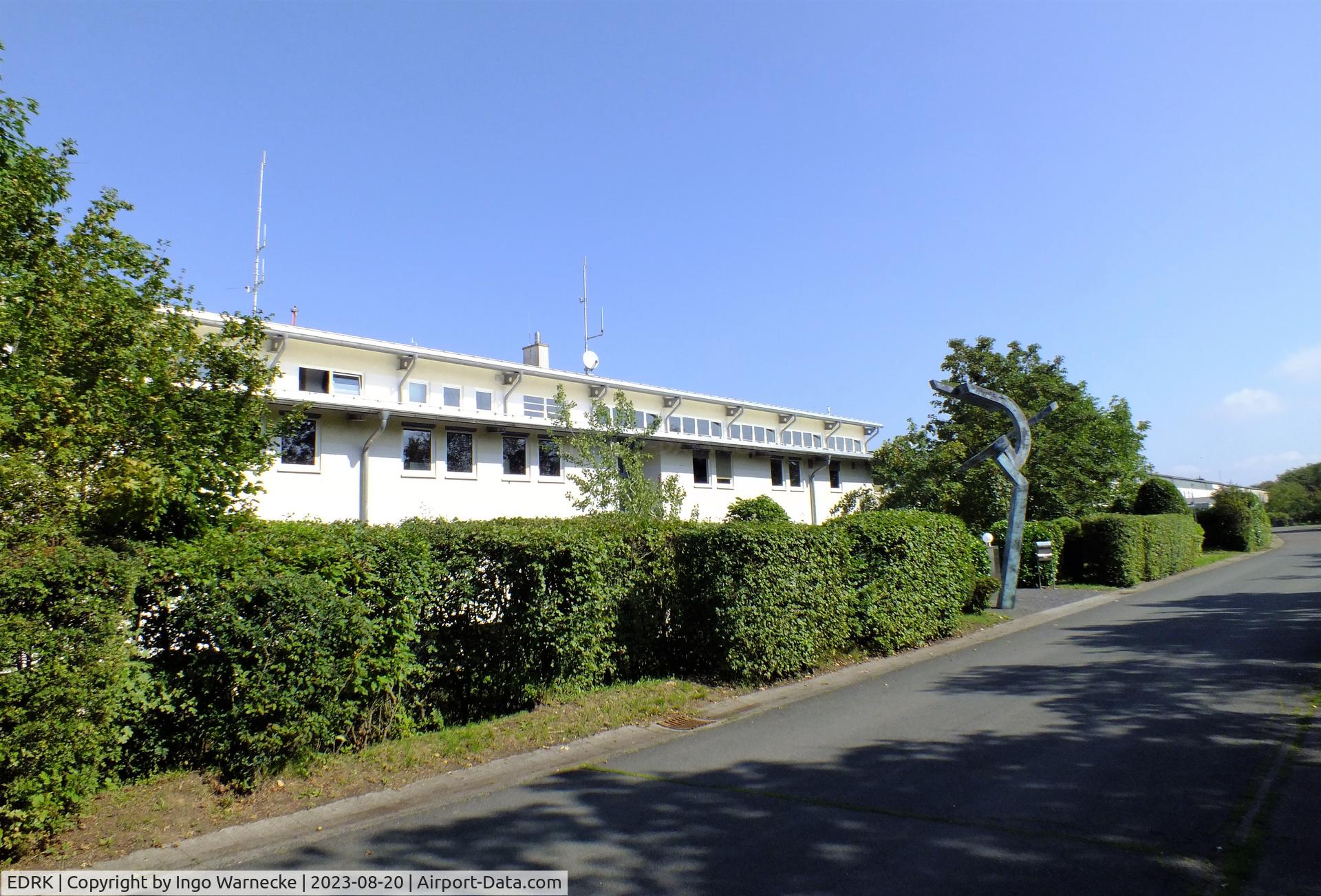 Koblenz Winningen Airport, Winningen, Mosel Germany (EDRK) - buildings of the helicopter section of Rhineland-Palatinate police (Polizeihubschrauberstaffel Rheinland-Pfalz) at Koblenz-Winningen airfield