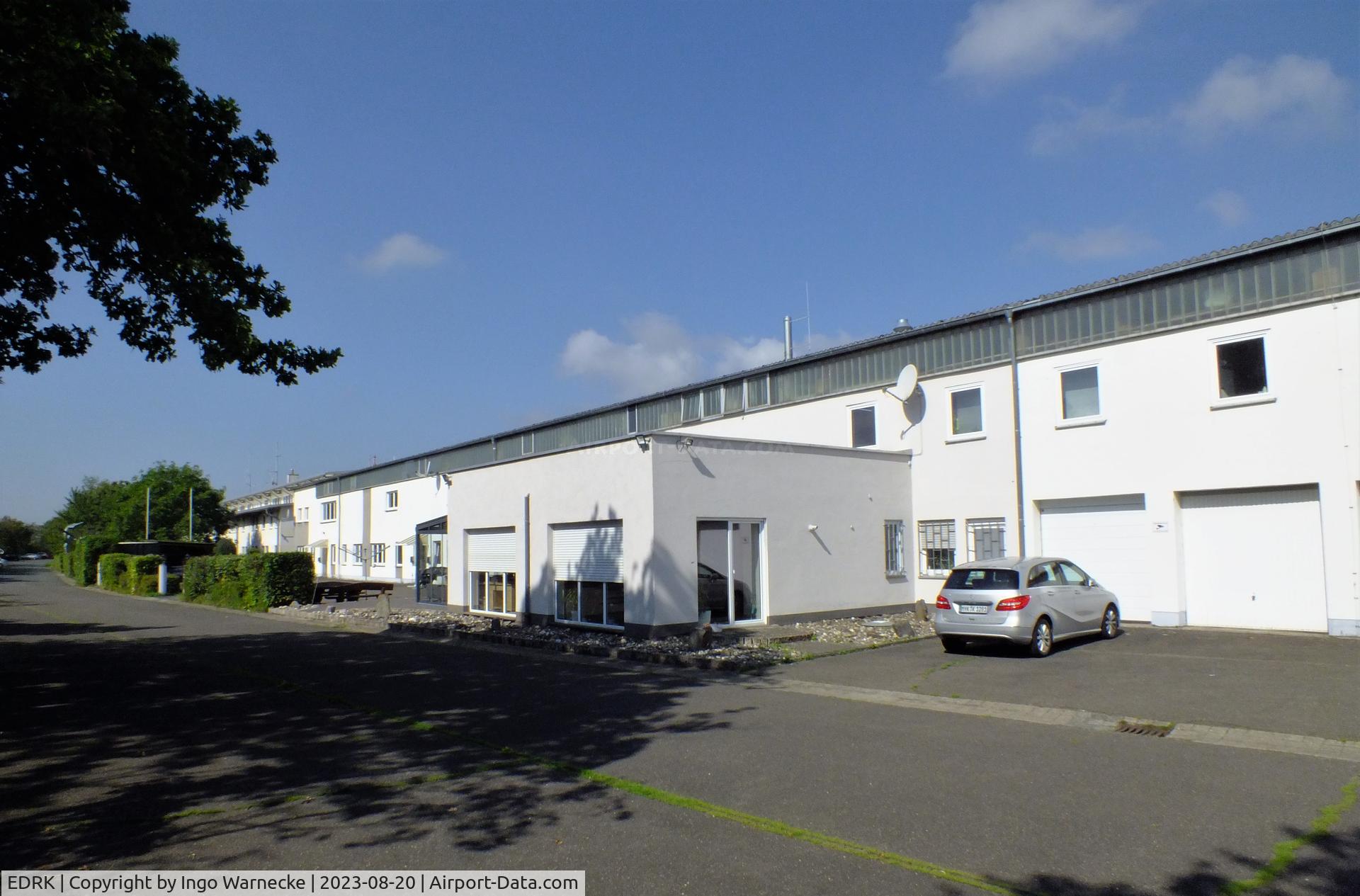 Koblenz Winningen Airport, Winningen, Mosel Germany (EDRK) - buildings in the eastern part of Koblenz-Winningen airfield