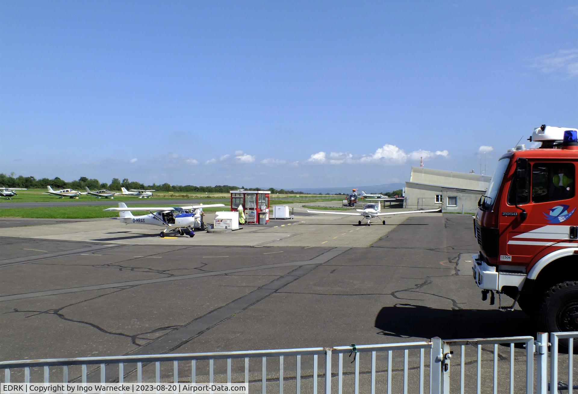 Koblenz Winningen Airport, Winningen, Mosel Germany (EDRK) - apron and visiting aicraft at Koblenz-Winningen airfield