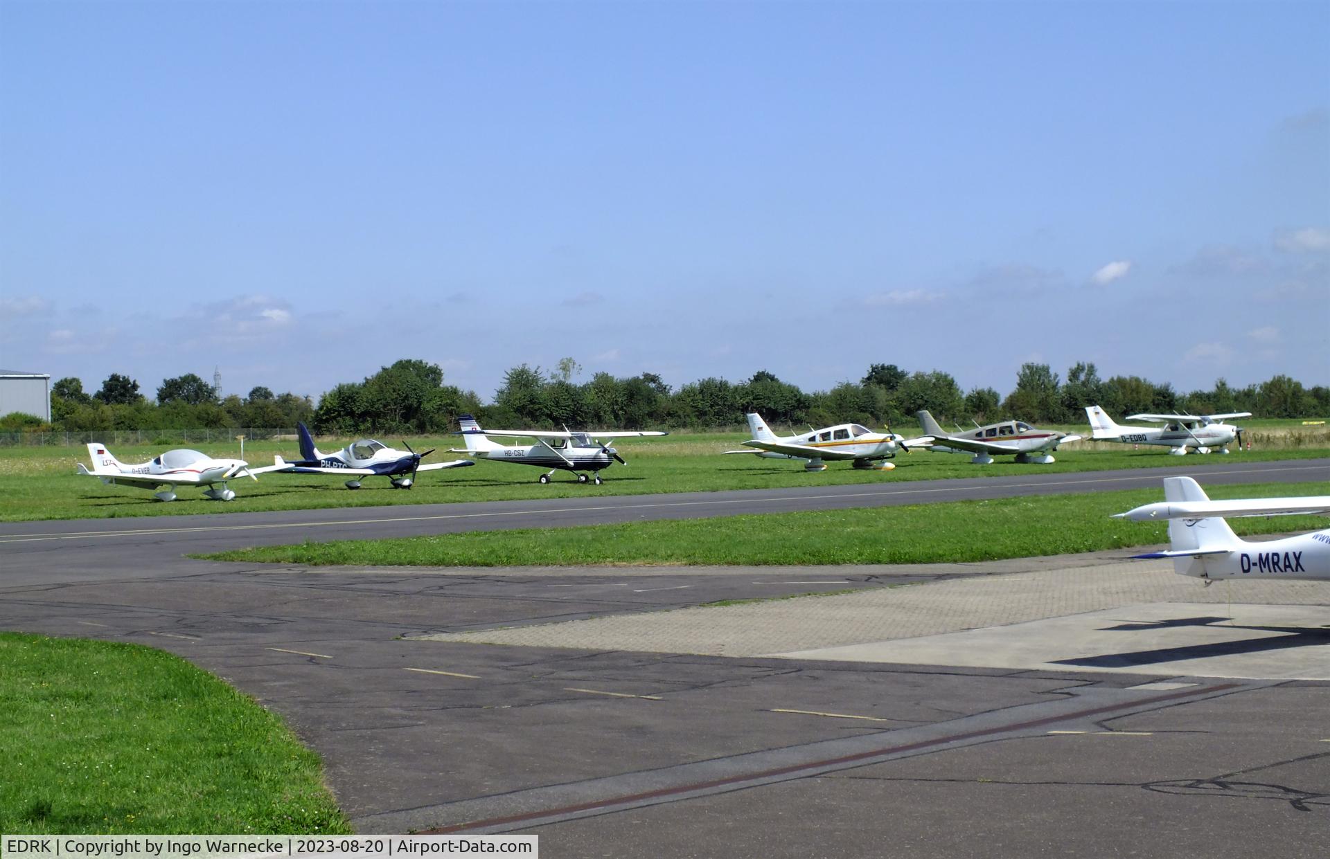 Koblenz Winningen Airport, Winningen, Mosel Germany (EDRK) - apron and visiting aicraft at Koblenz-Winningen airfield