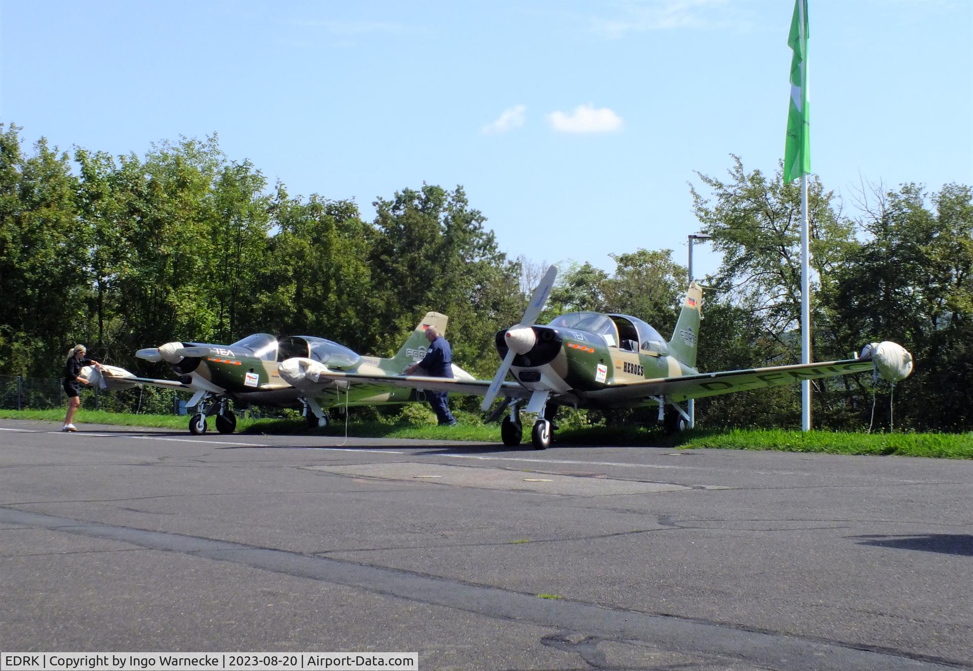 Koblenz Winningen Airport, Winningen, Mosel Germany (EDRK) - Team Niebergall with 2 SF.260s visiting at Koblenz-Winningen airfield