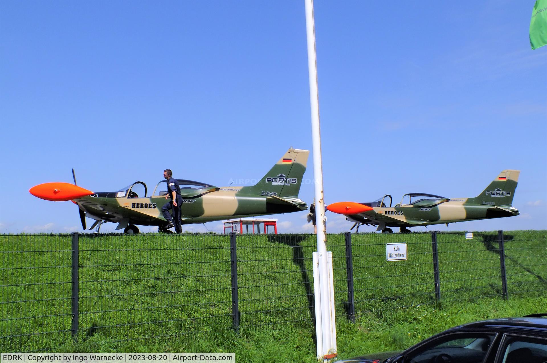 Koblenz Winningen Airport, Winningen, Mosel Germany (EDRK) - Team Niebergall with 2 SF.260s visiting at Koblenz-Winningen airfield