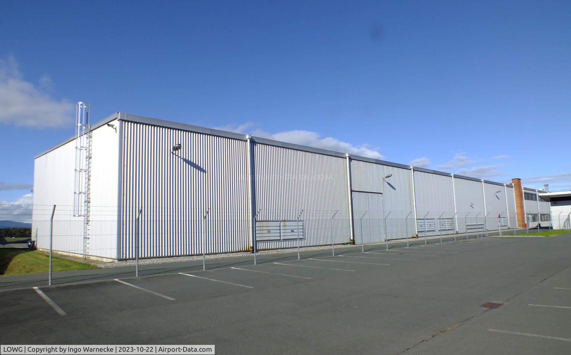 Graz Airport, Graz Austria (LOWG) - hangars and buildings south of the terminal at Graz airport