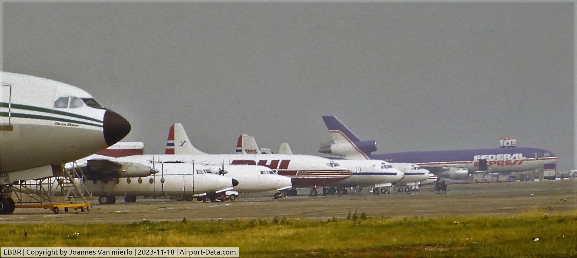 Brussels Airport, Brussels / Zaventem   Belgium (EBBR) - Brussels FEDEX hub '90s ex-slide