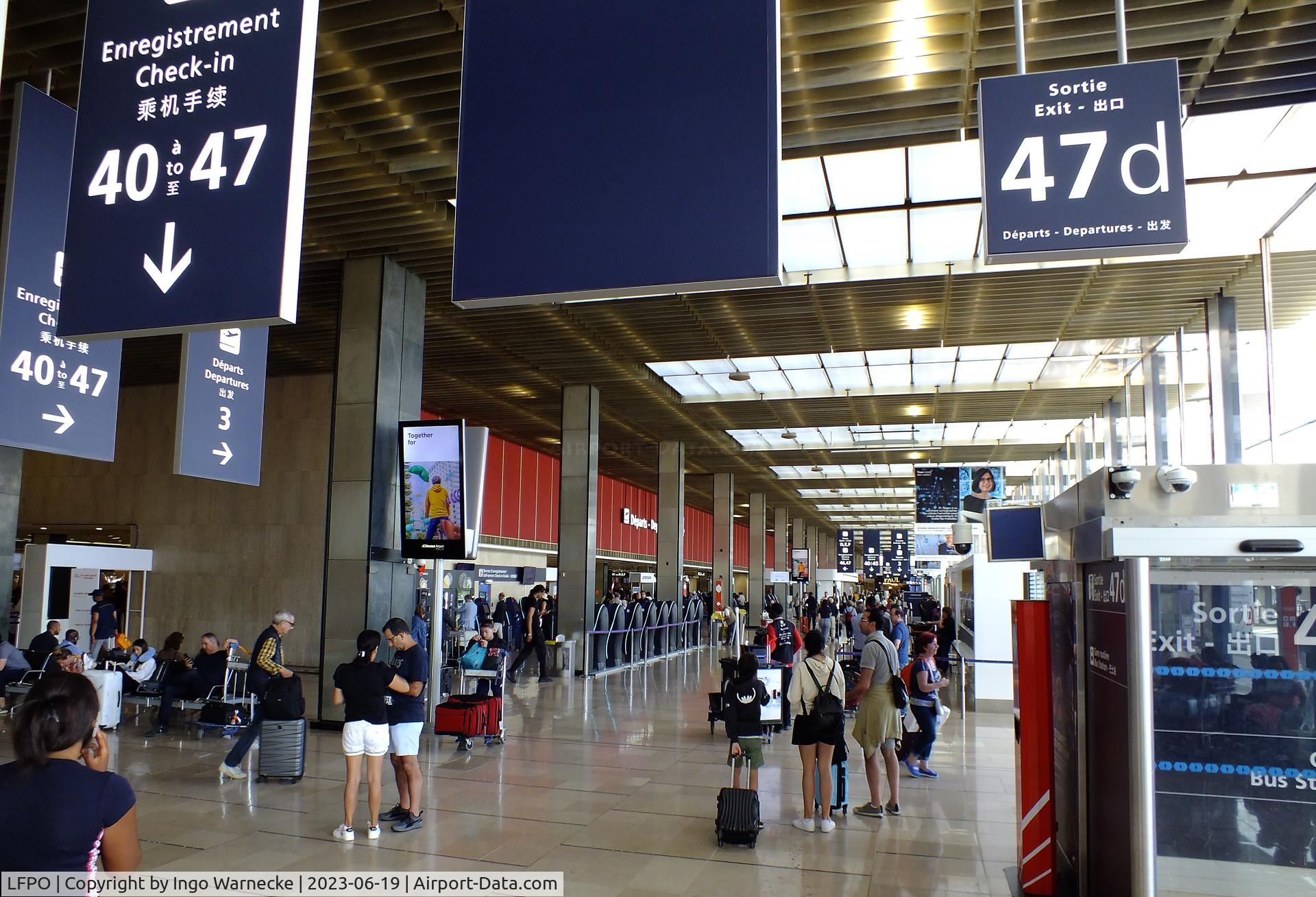 Paris Orly Airport, Orly (near Paris) France (LFPO) - inside the ground level terminal departure area at Paris/Orly airport