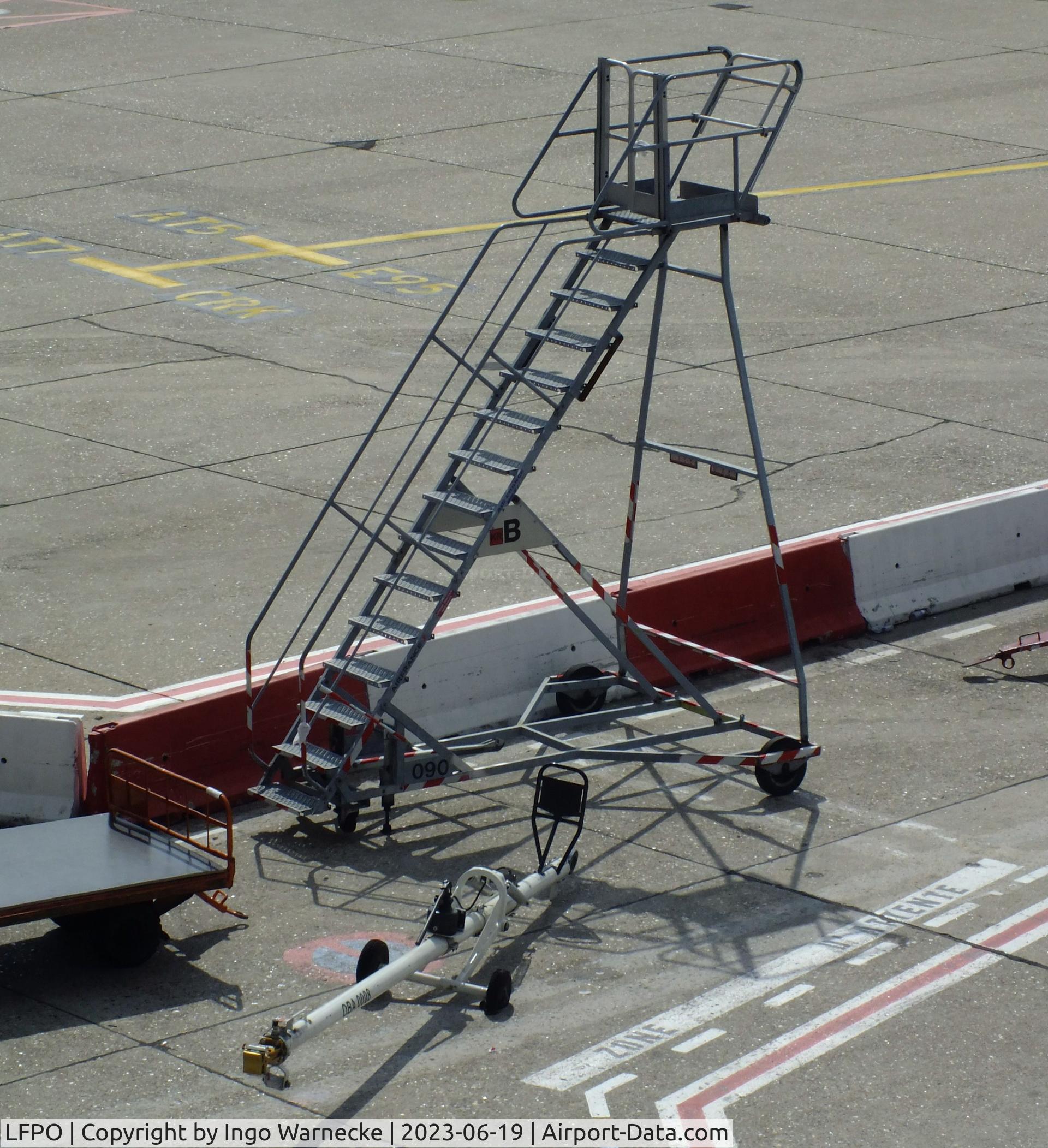 Paris Orly Airport, Orly (near Paris) France (LFPO) - towed stairs (for servicing / maintenance?) at Paris/Orly airport #v