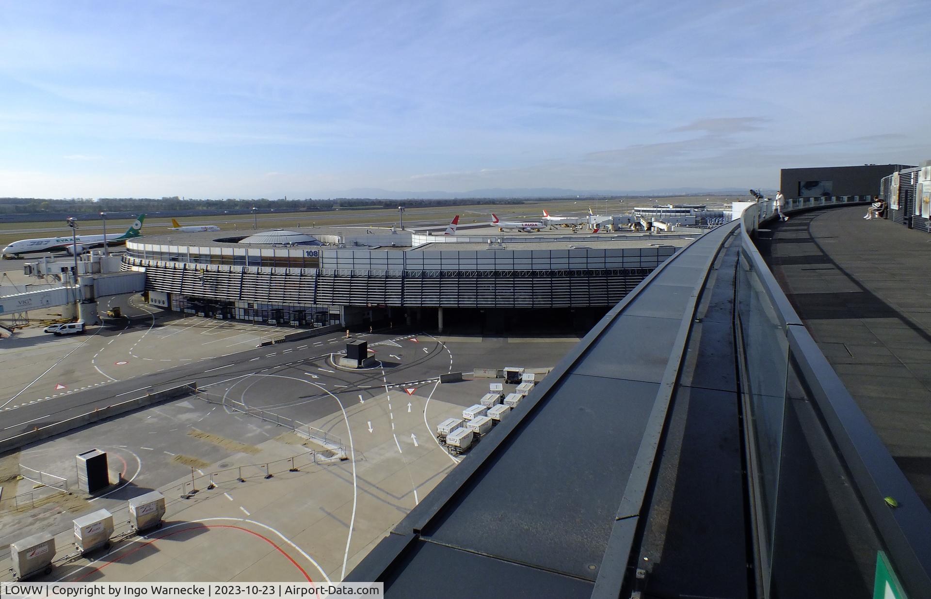 Vienna International Airport, Vienna Austria (LOWW) - visitors terrace and gates building D at Wien airport