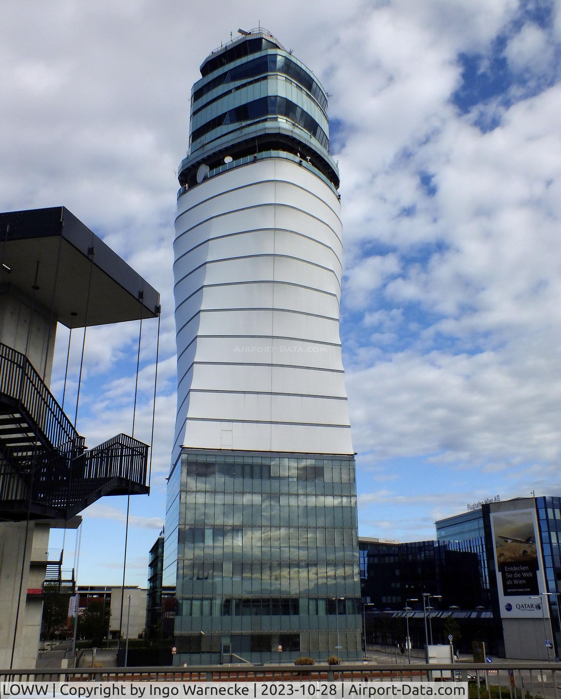 Vienna International Airport, Vienna Austria (LOWW) - looking up at the tower at Wien airport