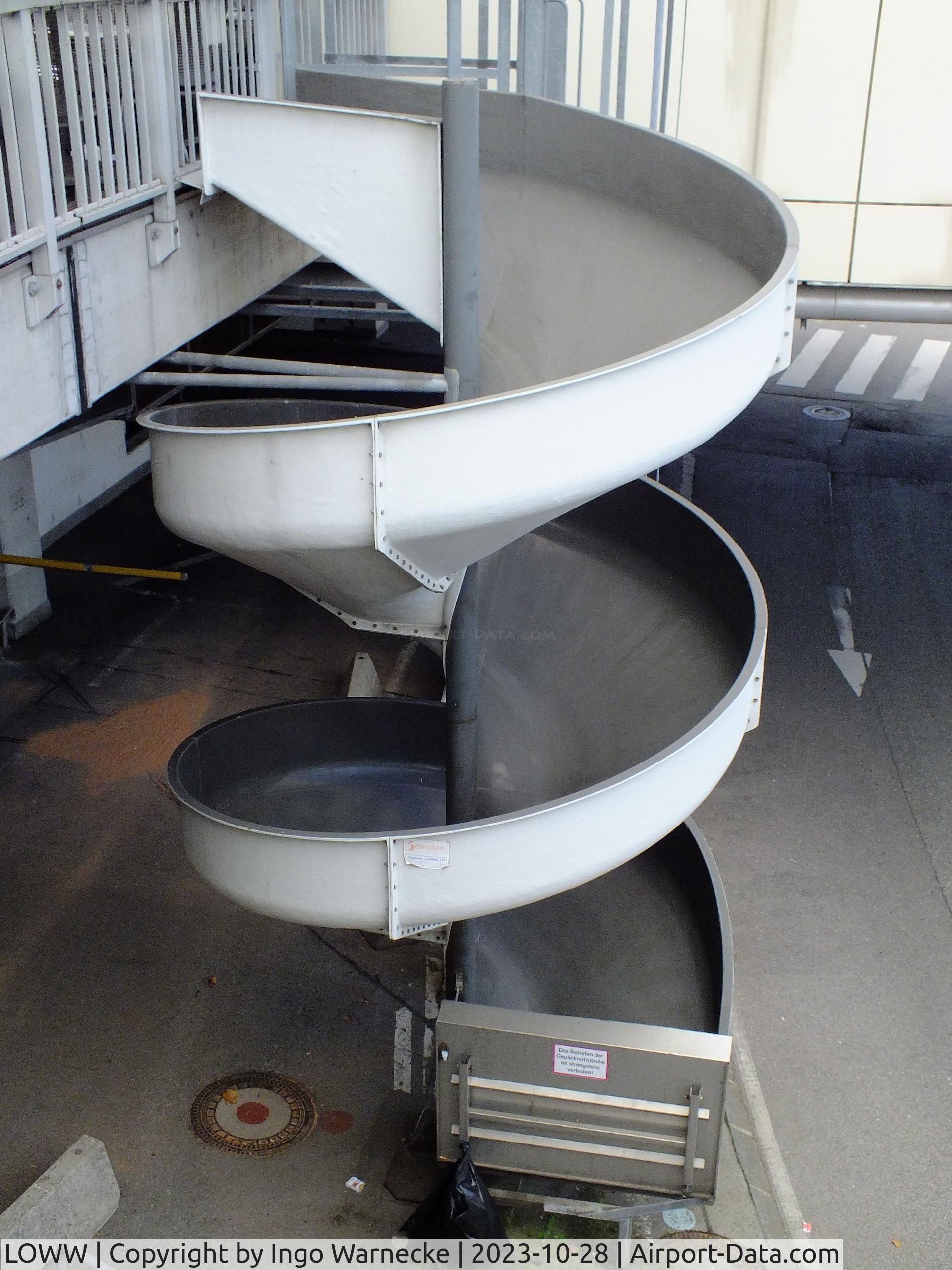 Vienna International Airport, Vienna Austria (LOWW) - emergency baggage chute (Gepäcknotrutsche) at the western end of terminal 1 at Wien airport