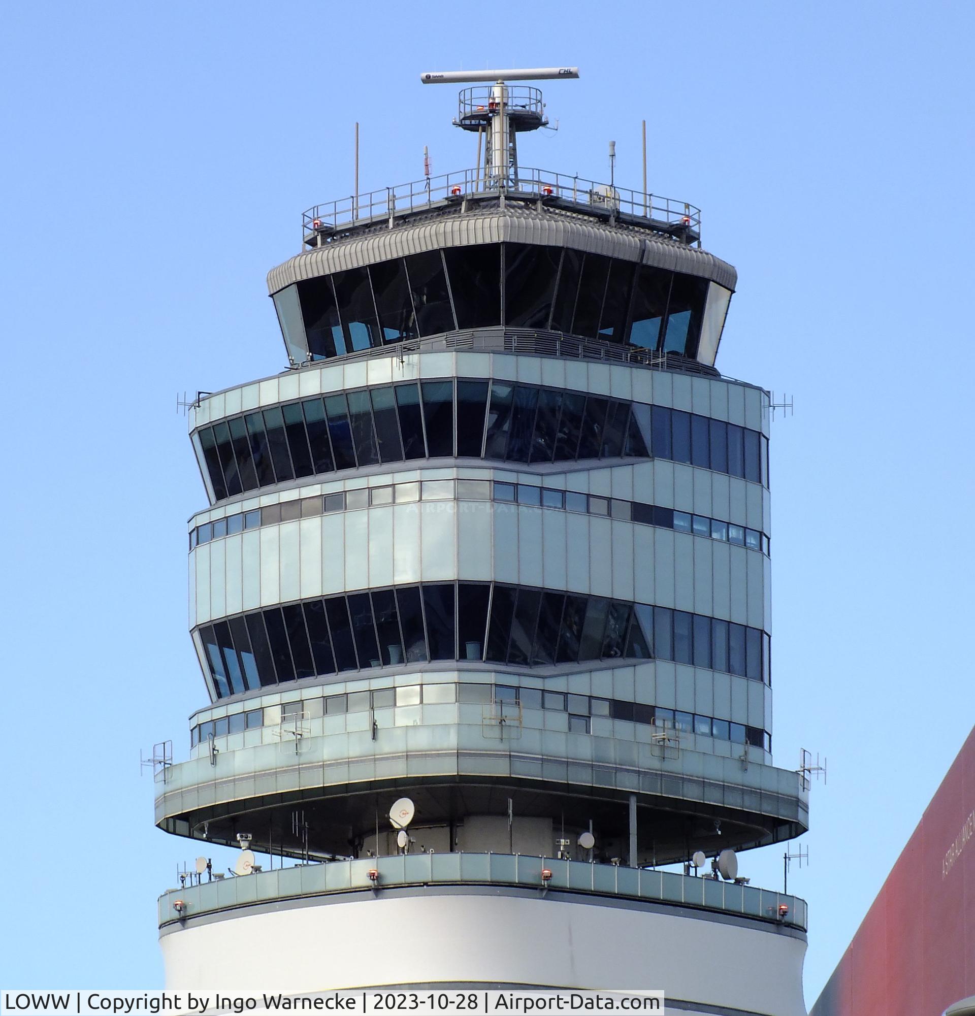 Vienna International Airport, Vienna Austria (LOWW) - closeup of tower at Wien airport