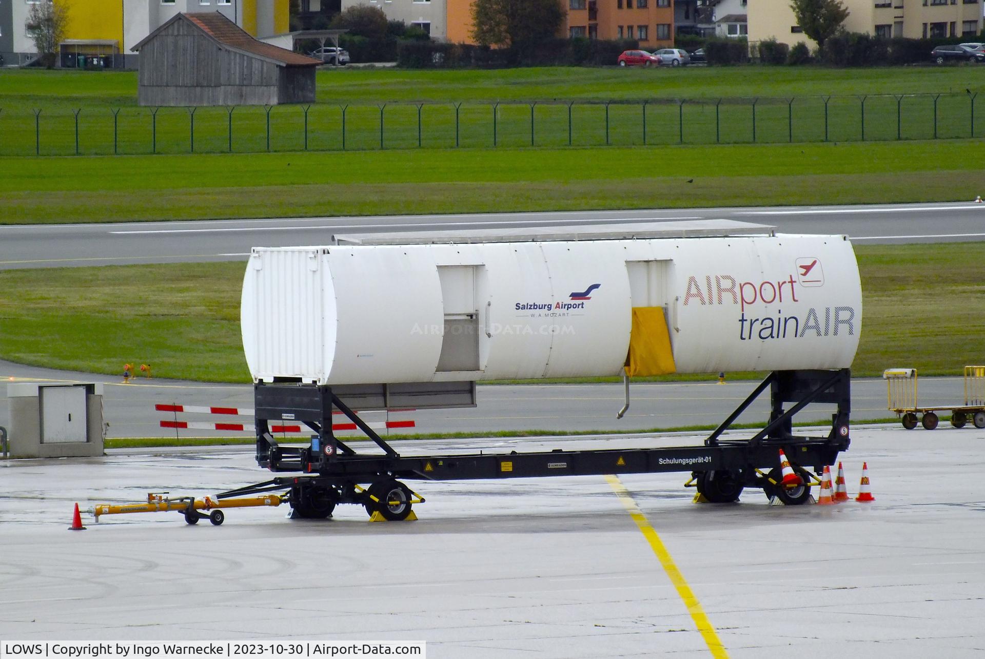 Salzburg Airport, Salzburg Austria (LOWS) - airport fire-brigade training trailer at Salzburg airport #v