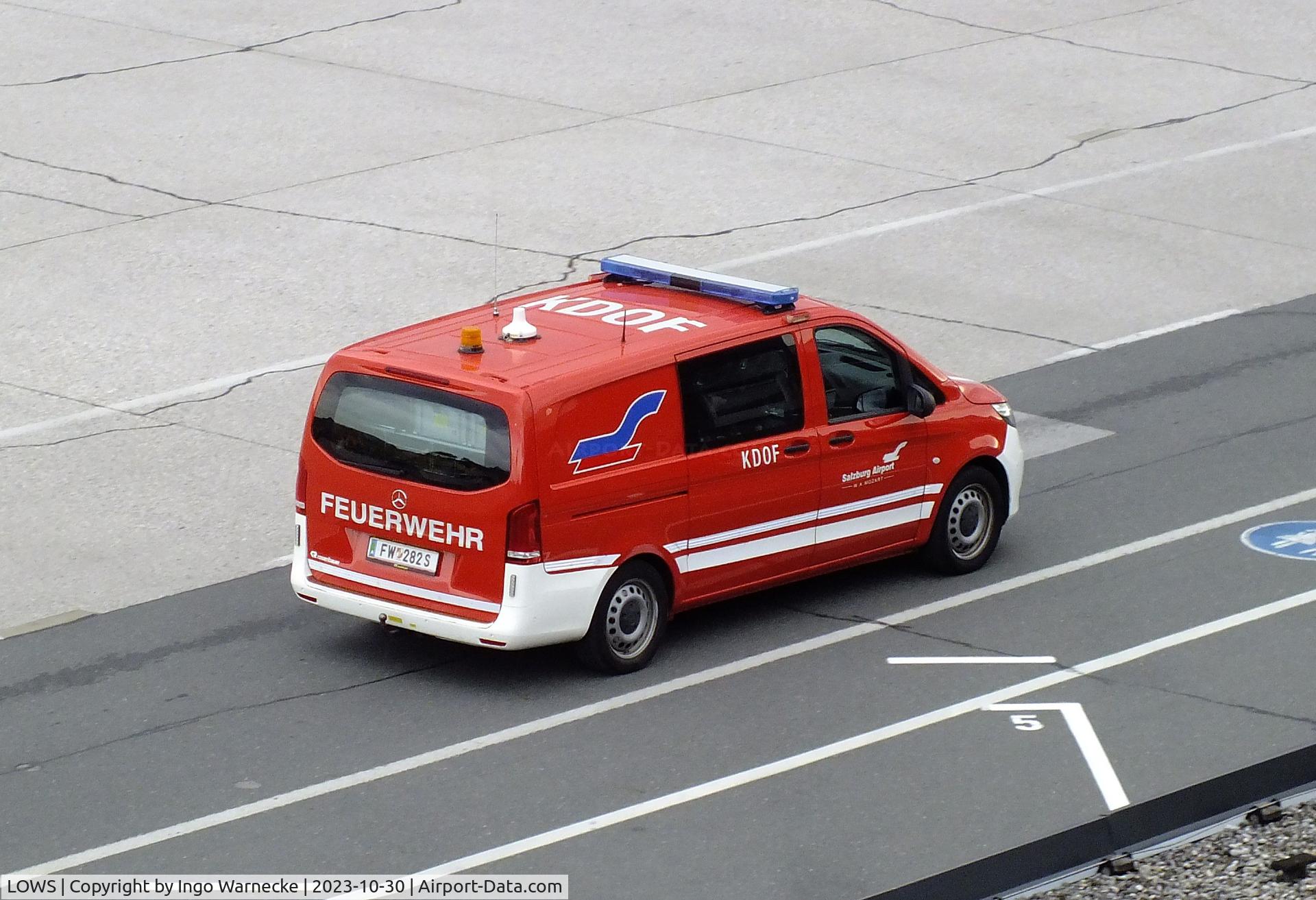 Salzburg Airport, Salzburg Austria (LOWS) - airfield fire command vehicle at Salzburg airport #v