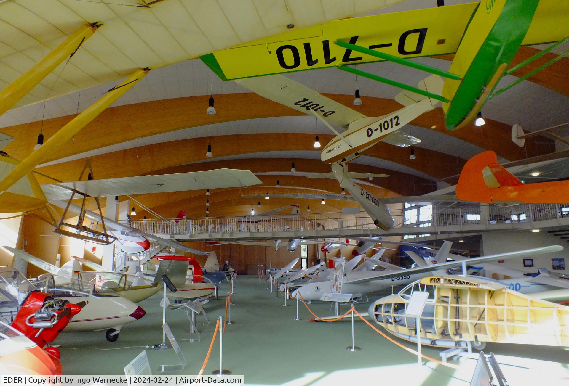 EDER Airport - inside the big hangar of the Deutsches Segelflugmuseum mit Modellflug (German Soaring Museum with Model Flight) at Gersfeld - Wasserkuppe airfield