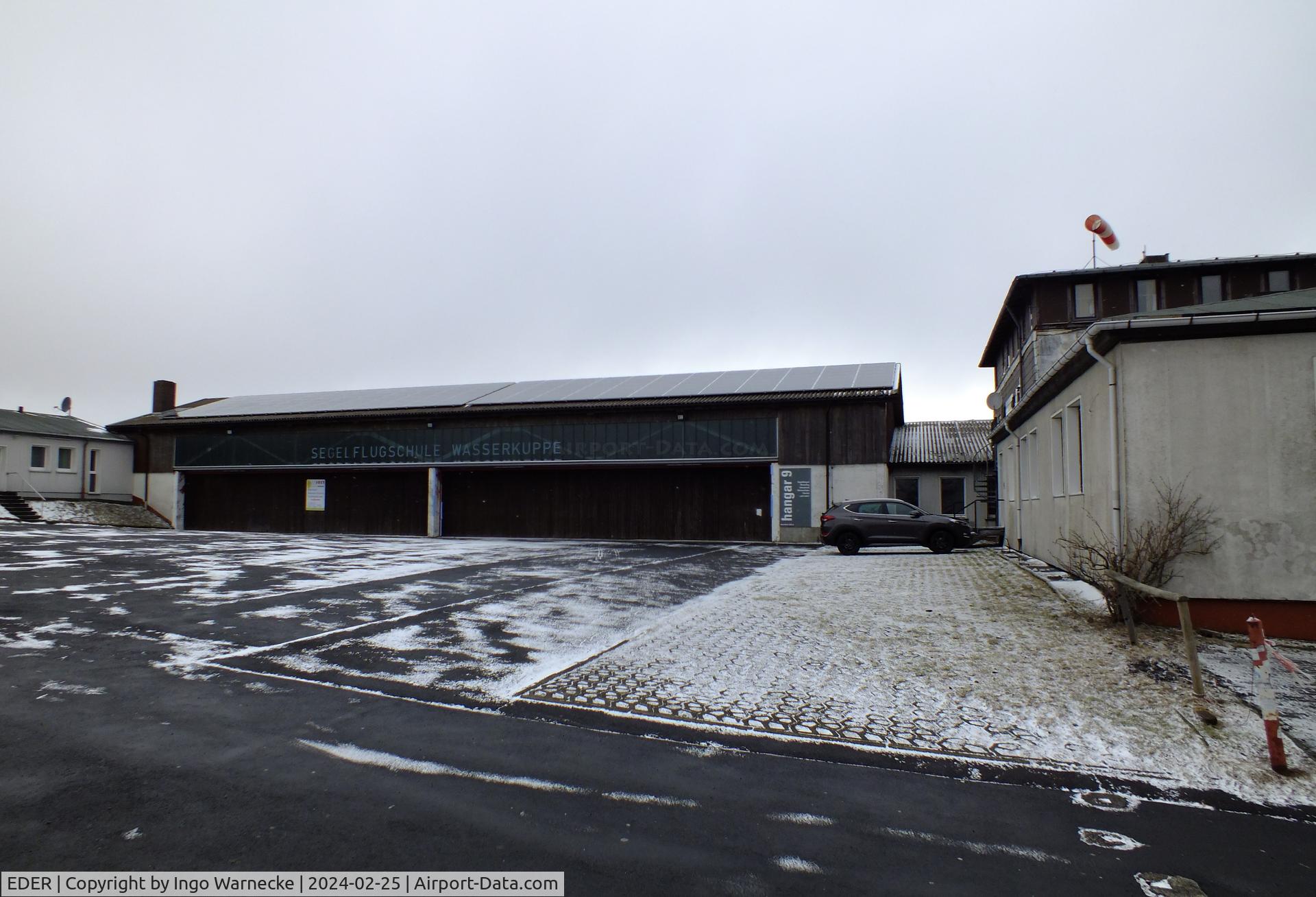 EDER Airport - hangar 9 of Segelflugschule Wasserkuppe at Gersfeld - Wasserkuppe airfield