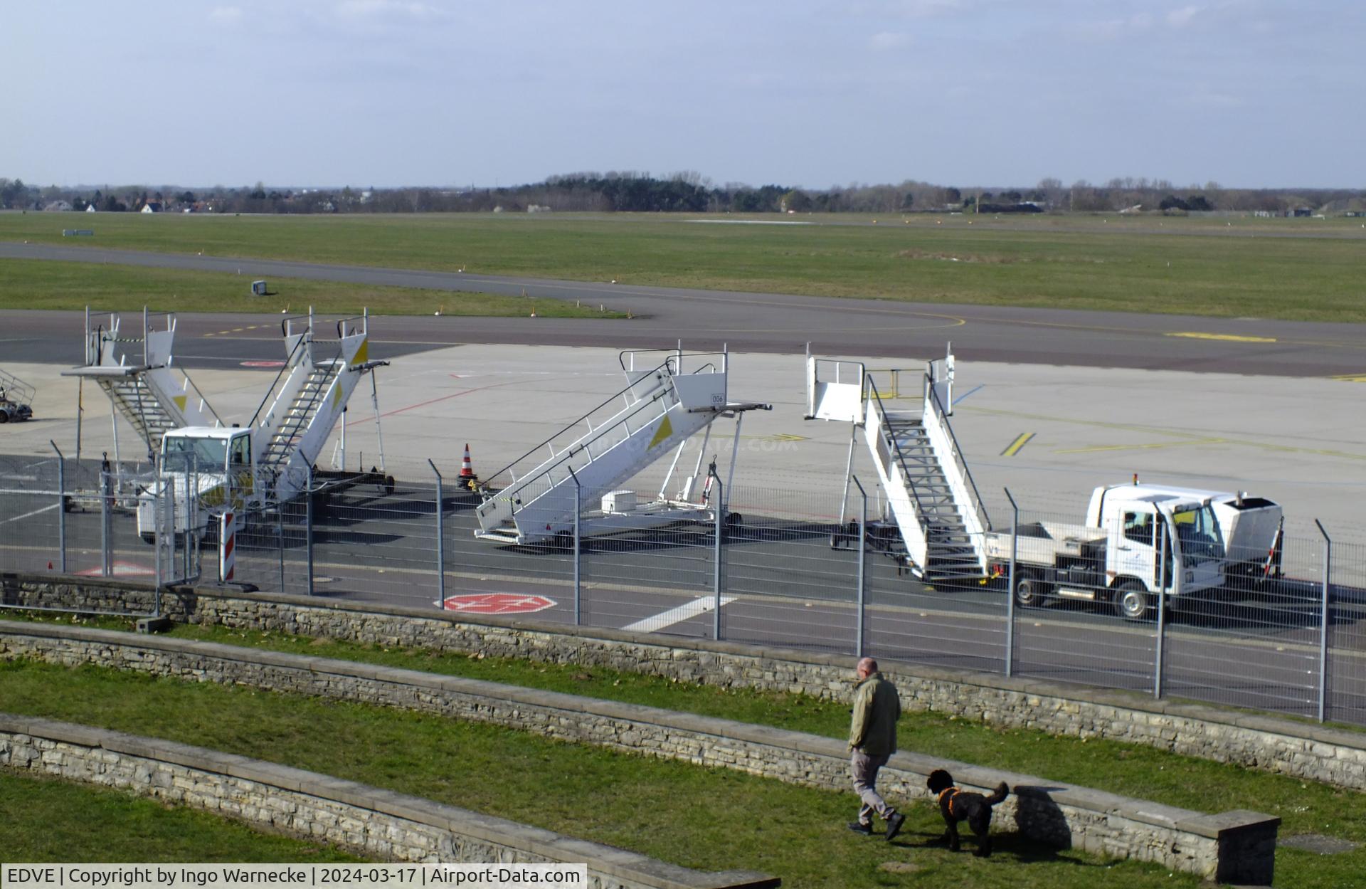 Braunschweig-Wolfsburg Regional Airport, Braunschweig, Lower Saxony Germany (EDVE) - towed open boarding stairs at Braunschweig/Wolfsburg airport, BS/Waggum #v