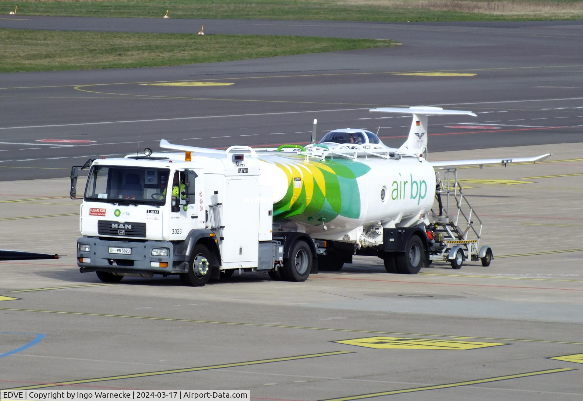 Braunschweig-Wolfsburg Regional Airport, Braunschweig, Lower Saxony Germany (EDVE) - airport fuel truck at Braunschweig/Wolfsburg airport, BS/Waggum #v