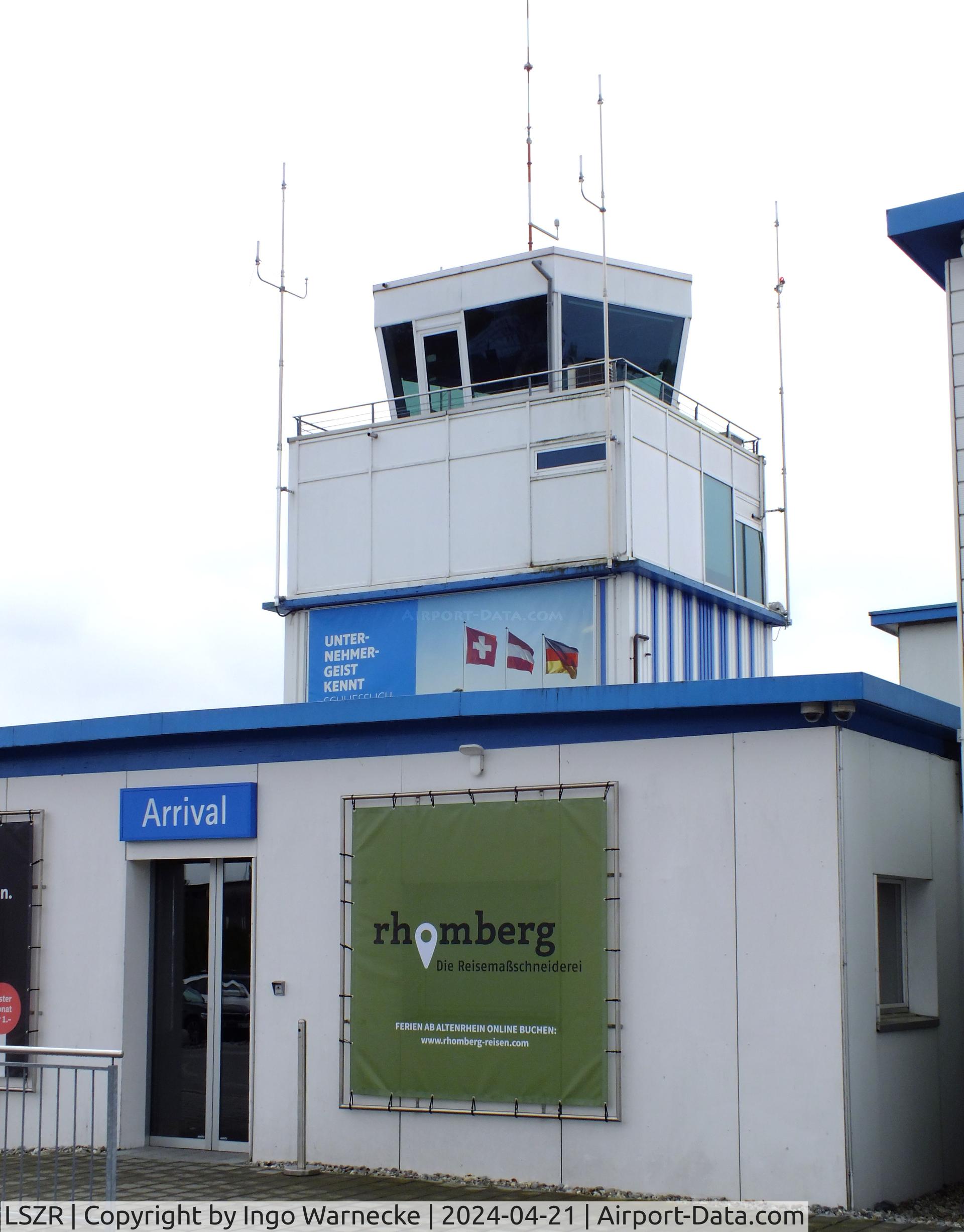 St. Gallen-Altenrhein Airport, Altenrhein Switzerland (LSZR) - landside view of terminal and tower at St.Gallen-Altenrhein airport