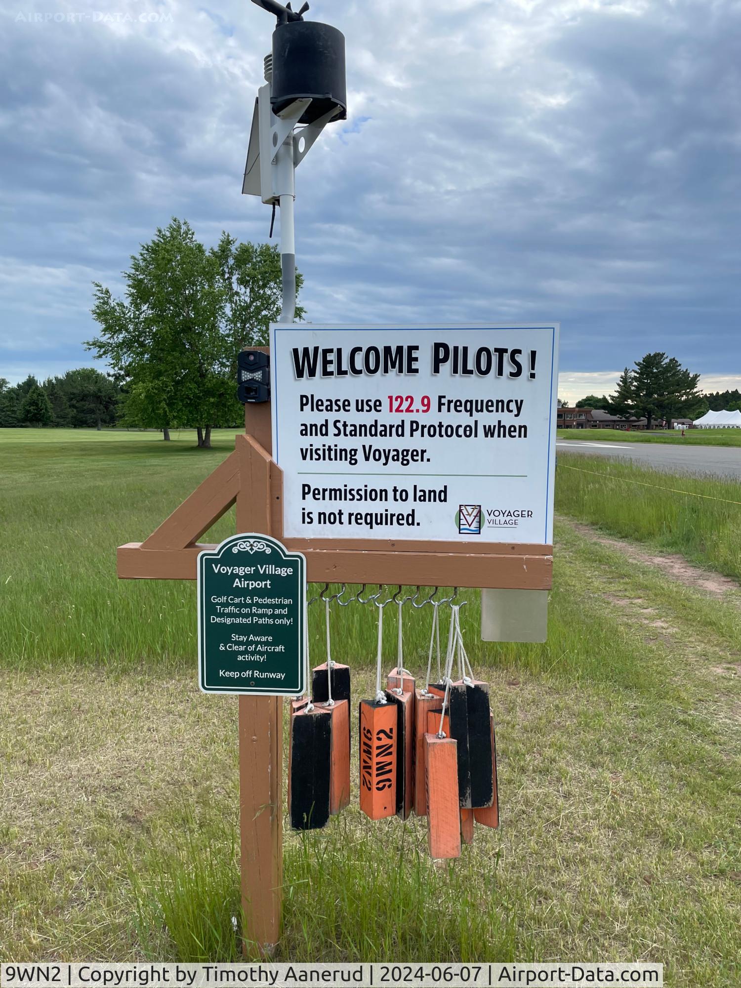 Voyager Village Airstrip Airport (9WN2) - Voyager's Village Welcome Sign