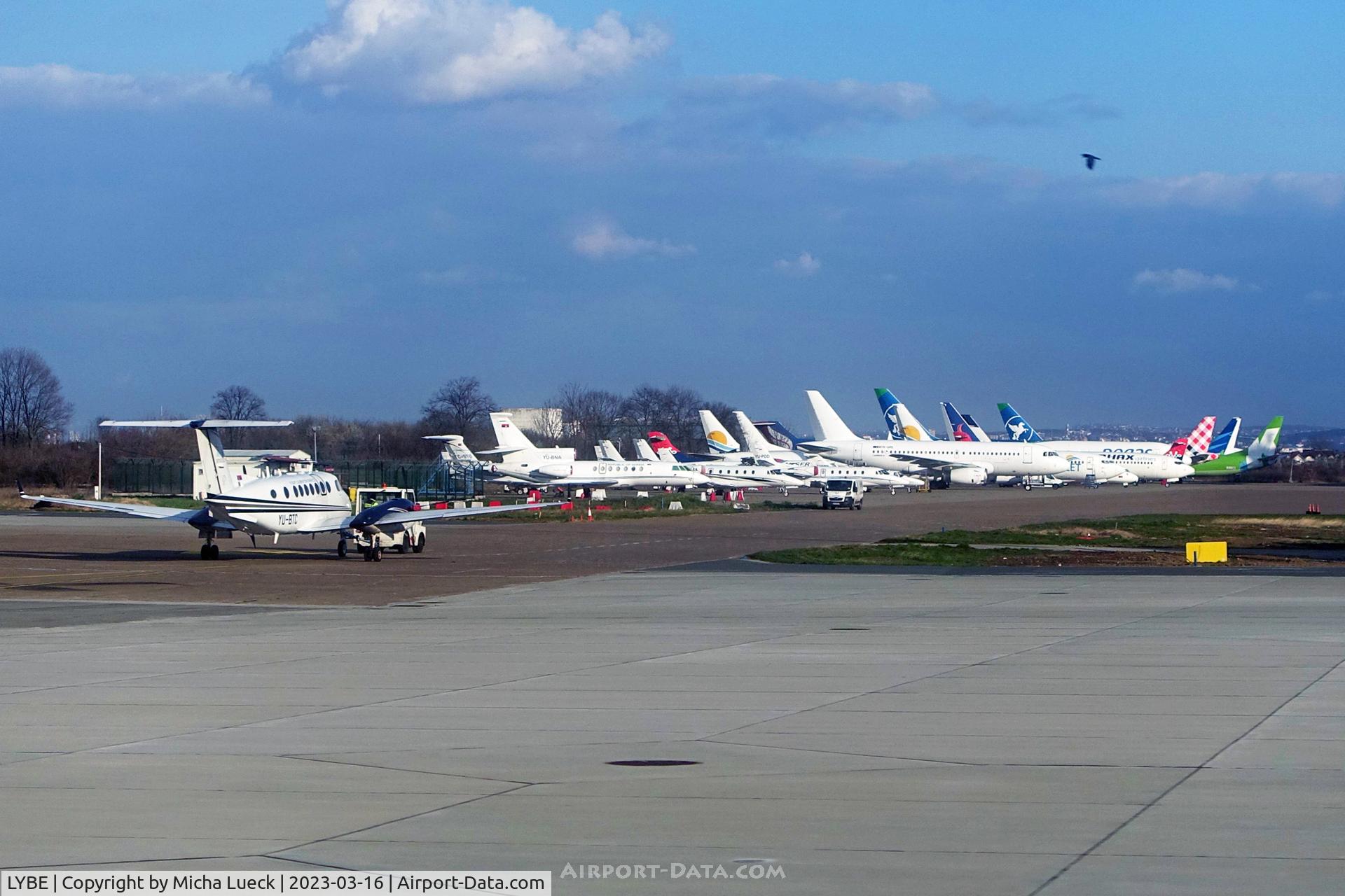 Belgrade Nikola Tesla International Airport, Belgrade Serbia (LYBE) - Very busy remote stands at Nikola Tesla
