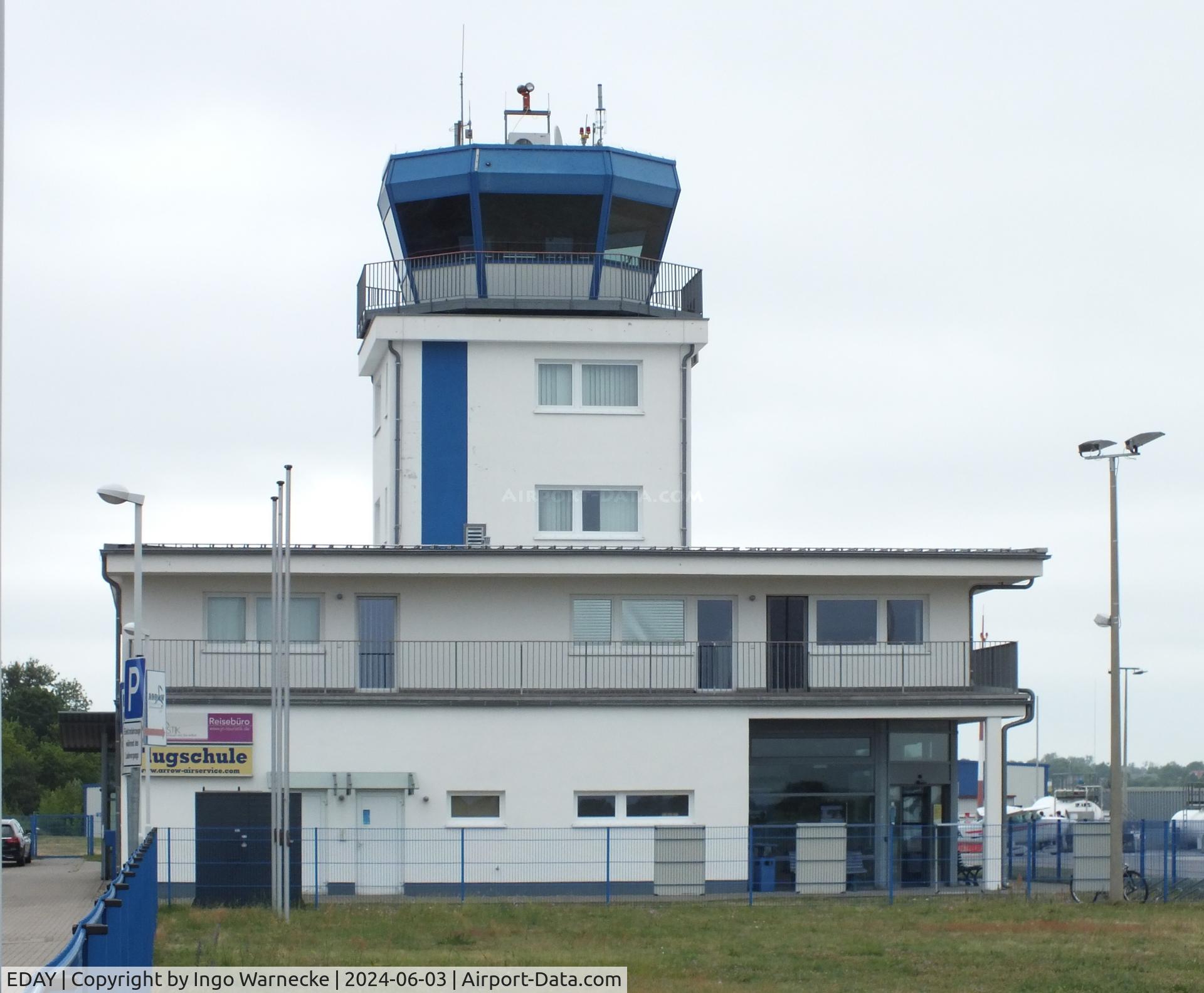 EDAY Airport - tower and terminal at Strausberg airfield