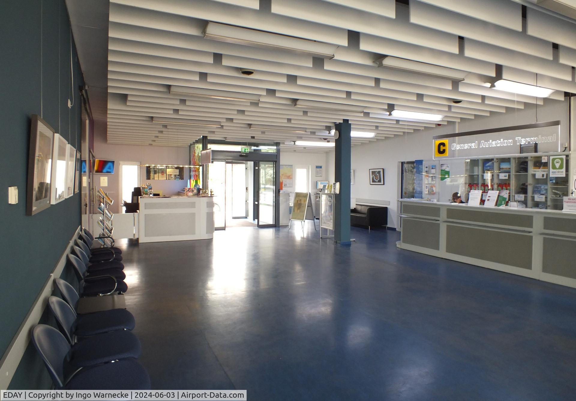 EDAY Airport - inside the terminal at Strausberg airfield