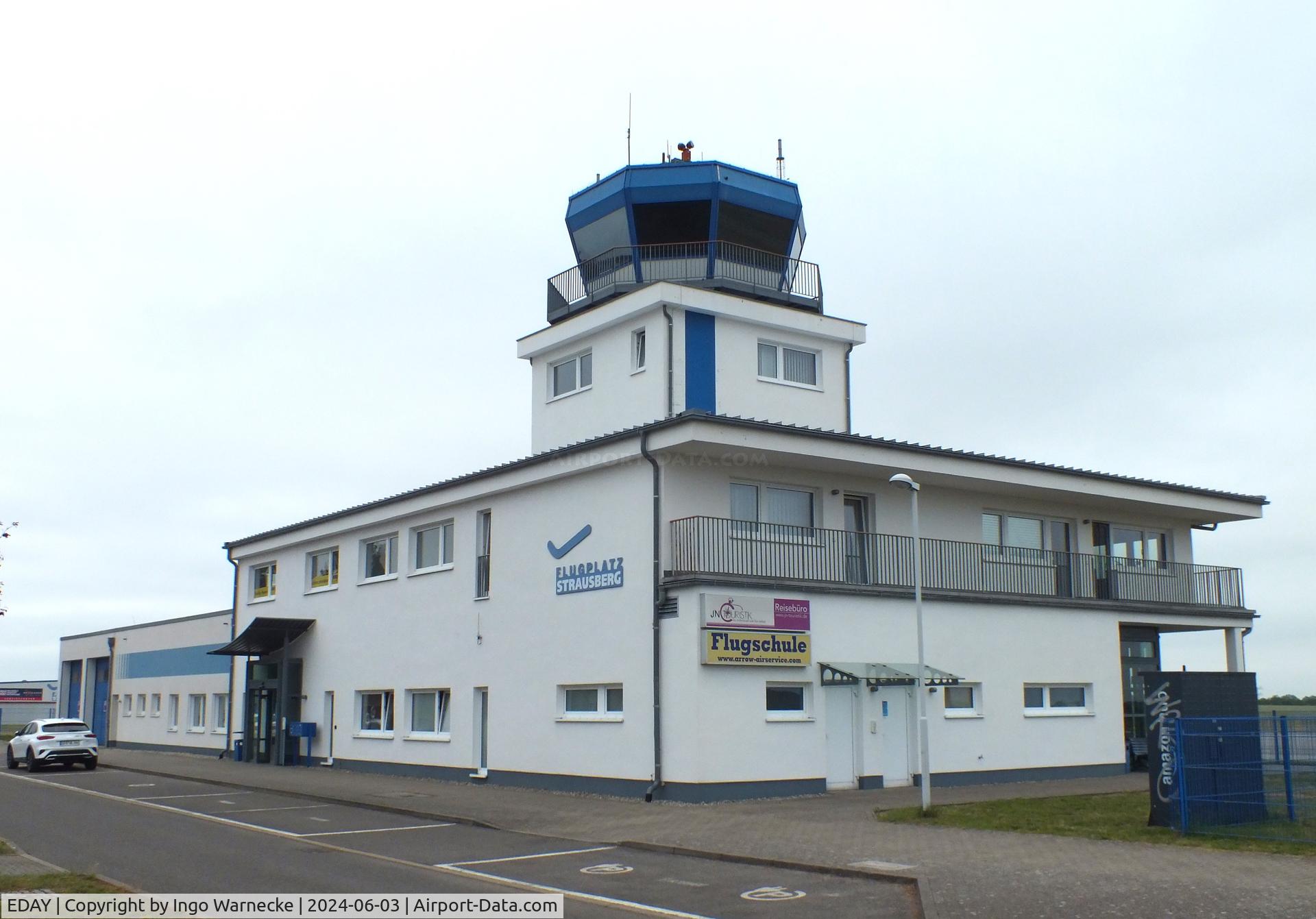 EDAY Airport - tower and terminal at Strausberg airfield