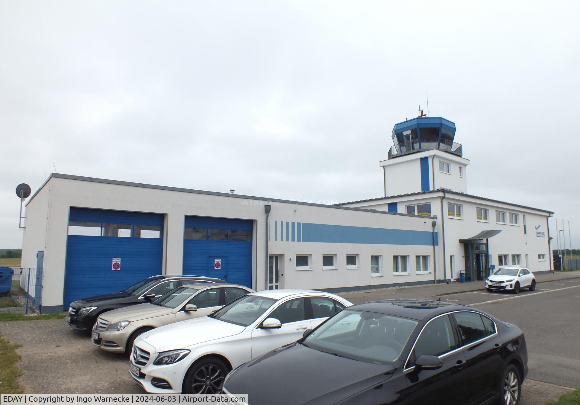 EDAY Airport - tower and terminal at Strausberg airfield