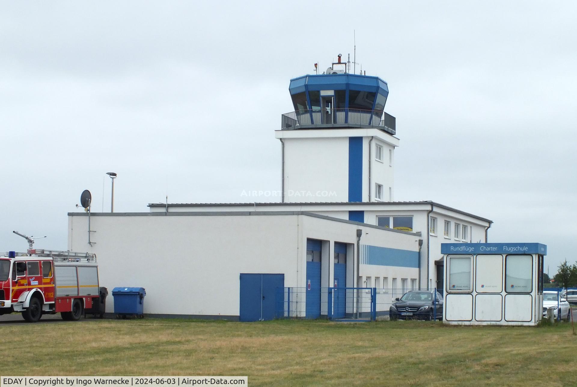EDAY Airport - tower and terminal at Strausberg airfield