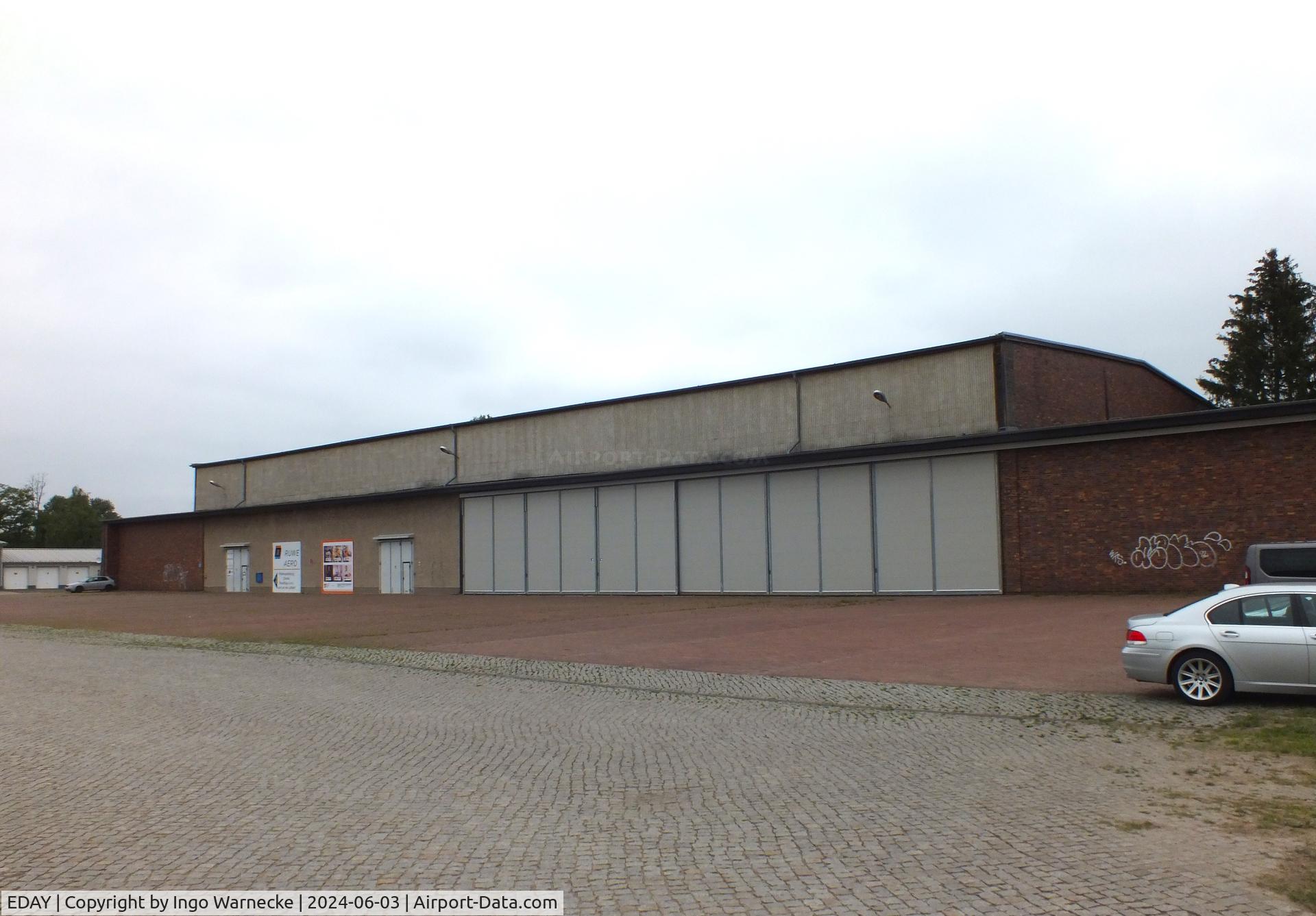 EDAY Airport - old hangar behind the terminal at Strausberg airfield