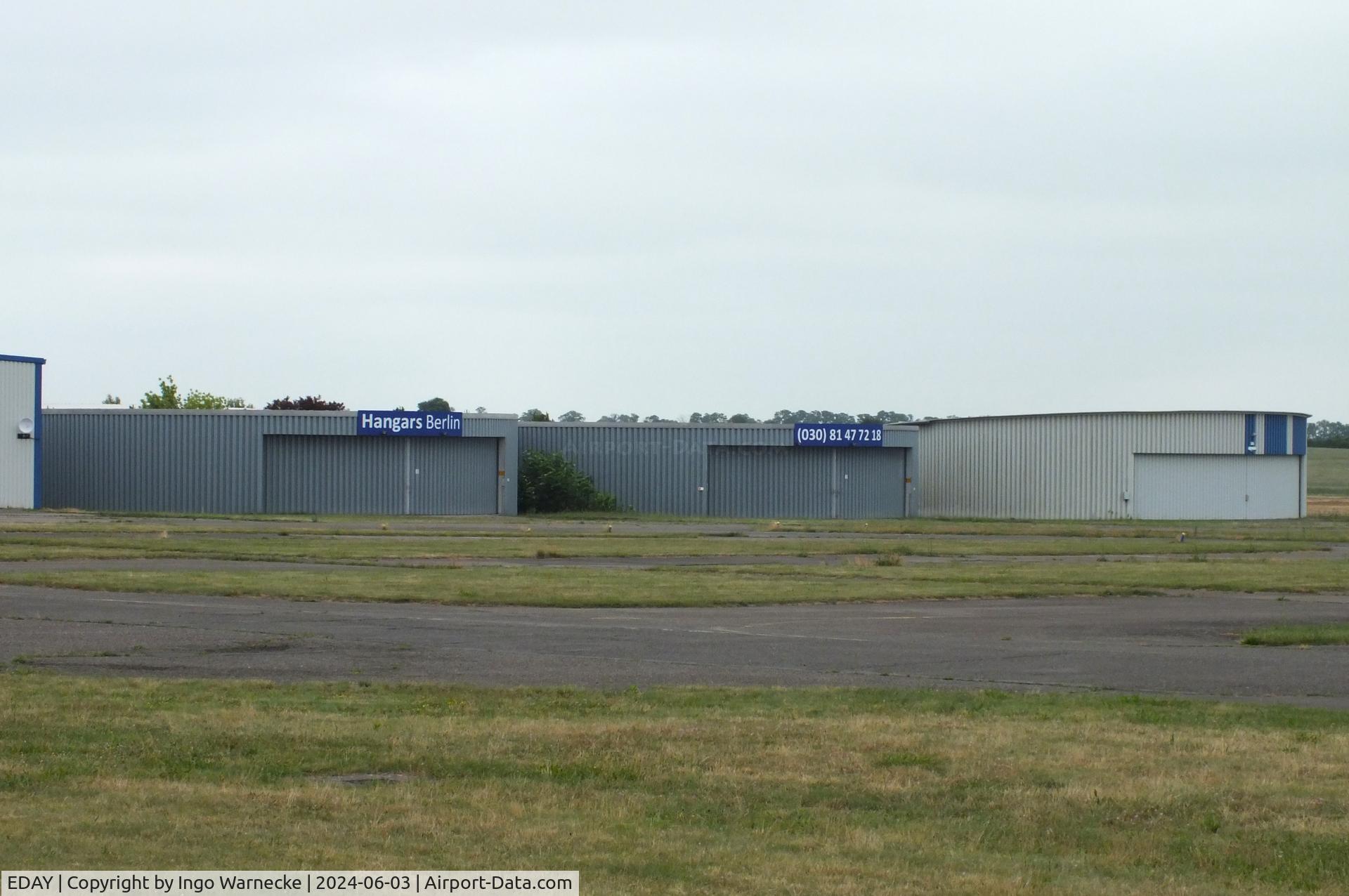 EDAY Airport - 3 smaller eastern hangars at Strausberg airfield