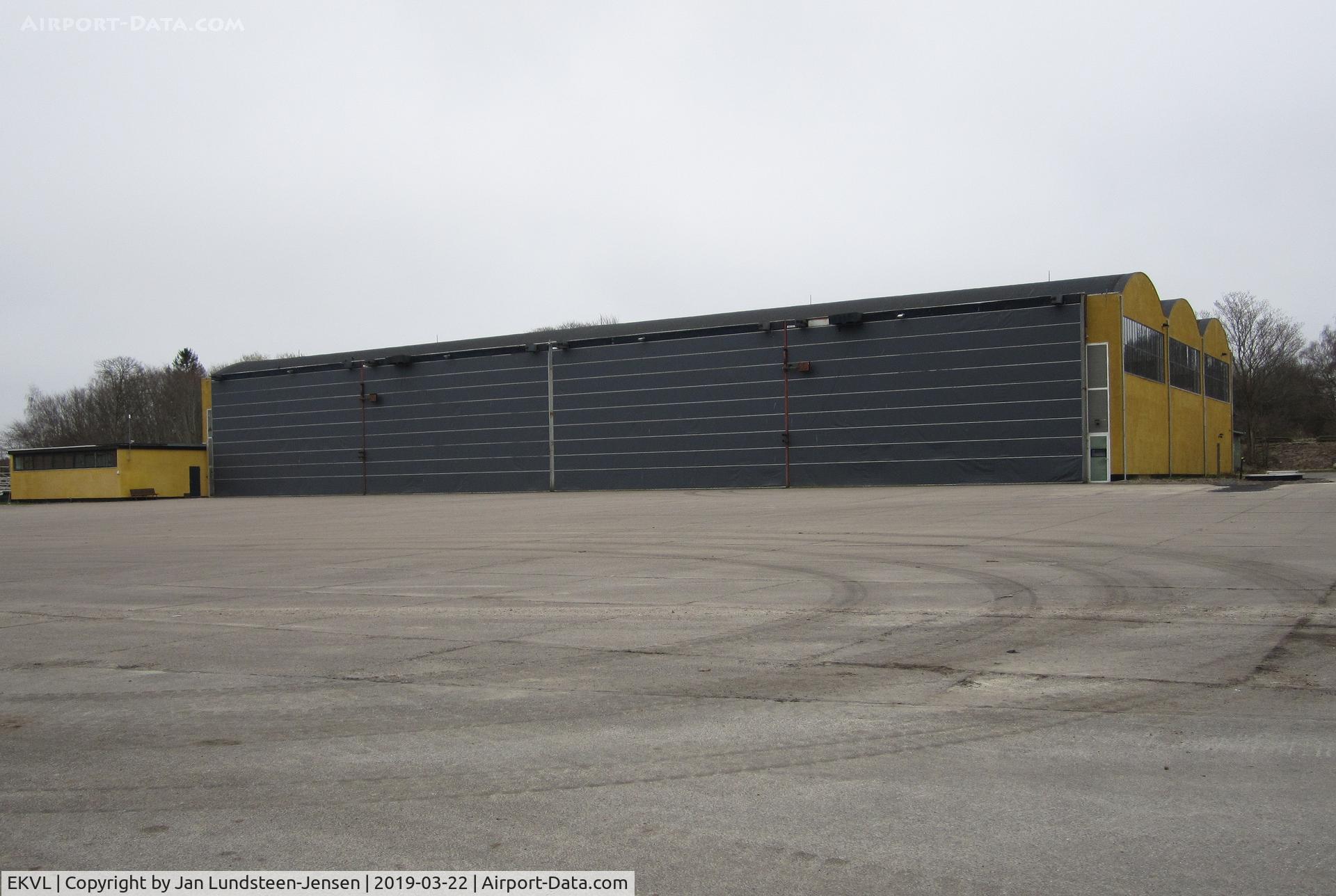EKVL Airport - Hangar 2, the historical aircraft hangar at the former Vaerloese Air Base in Denmark. The hangar was built in 1937. The air base closed in 2004, but the airfield is occasionally used for airshows.