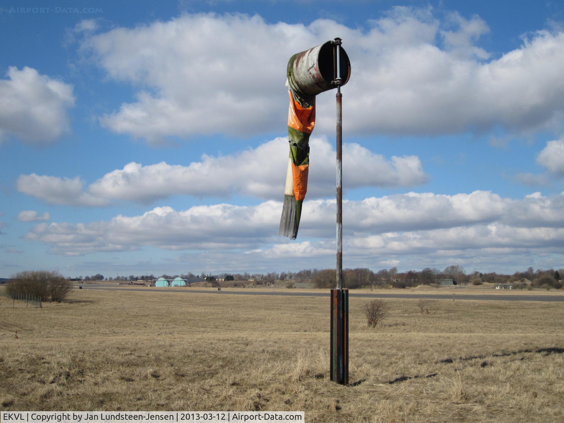 EKVL Airport - An old weathered windsock at the former Vaerloese Air Base in Denmark. The air base closed in 2004. Since October 2013 the airfield has been used occasionally for airshows.