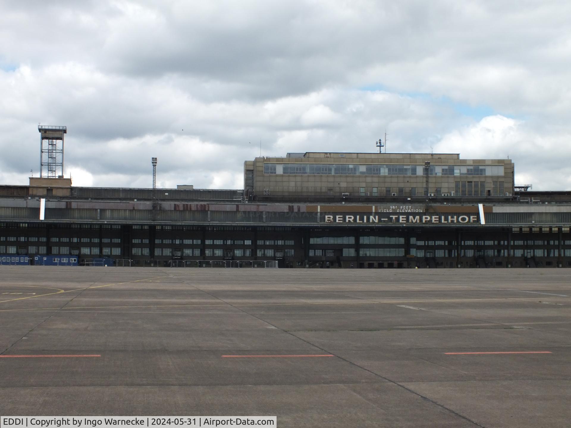 Tempelhof International Airport (closed), Berlin Germany (EDDI) - airside view of the terminal of the former Tempelhof airport