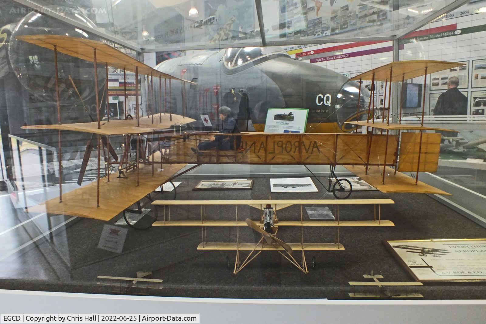 Woodford Aerodrome Airport, Stockport, England United Kingdom (EGCD) - Avro Triplane model at the Avro Aviation Heritage Museum