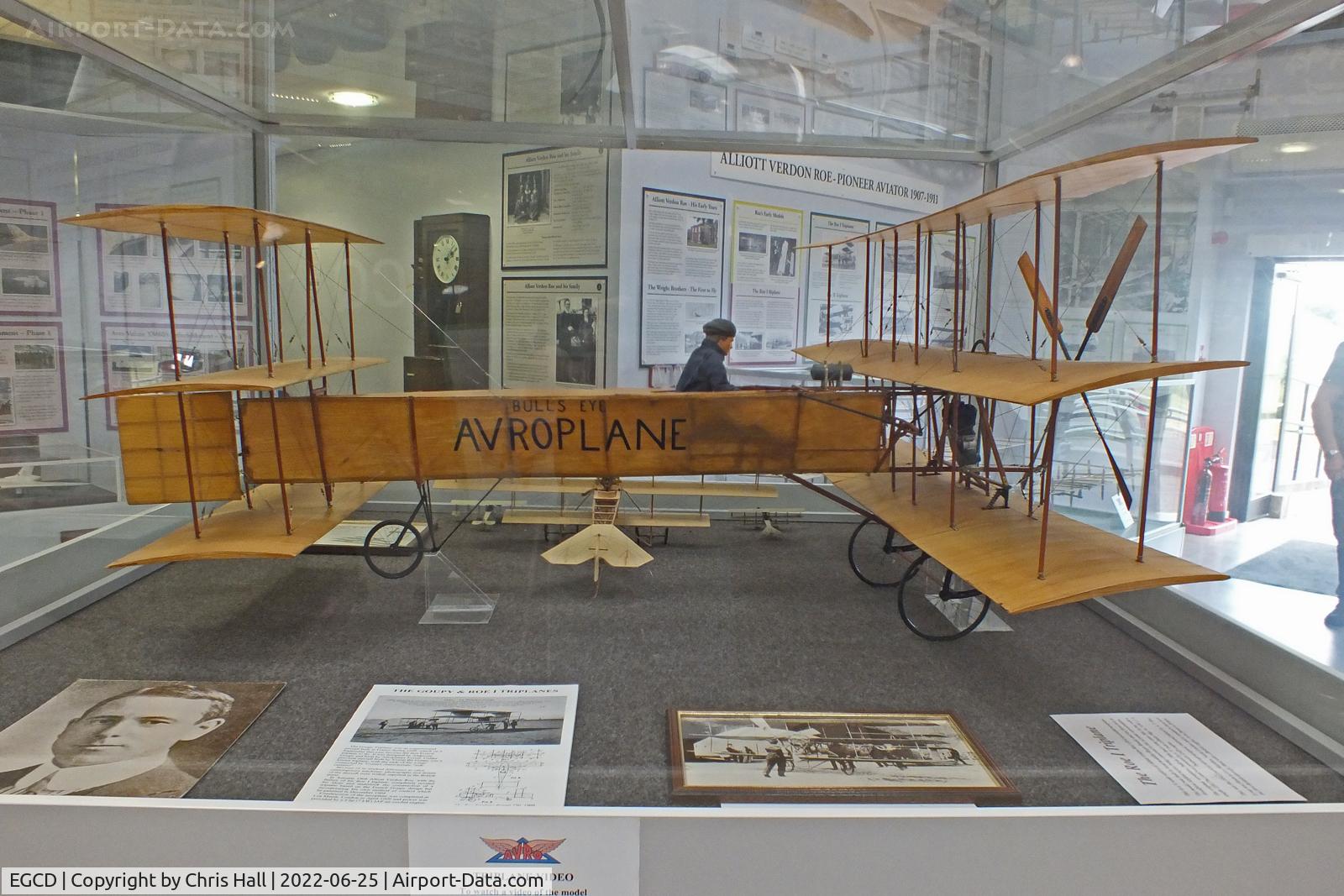 Woodford Aerodrome Airport, Stockport, England United Kingdom (EGCD) - Avro Triplane model at the Avro Aviation Heritage Museum
