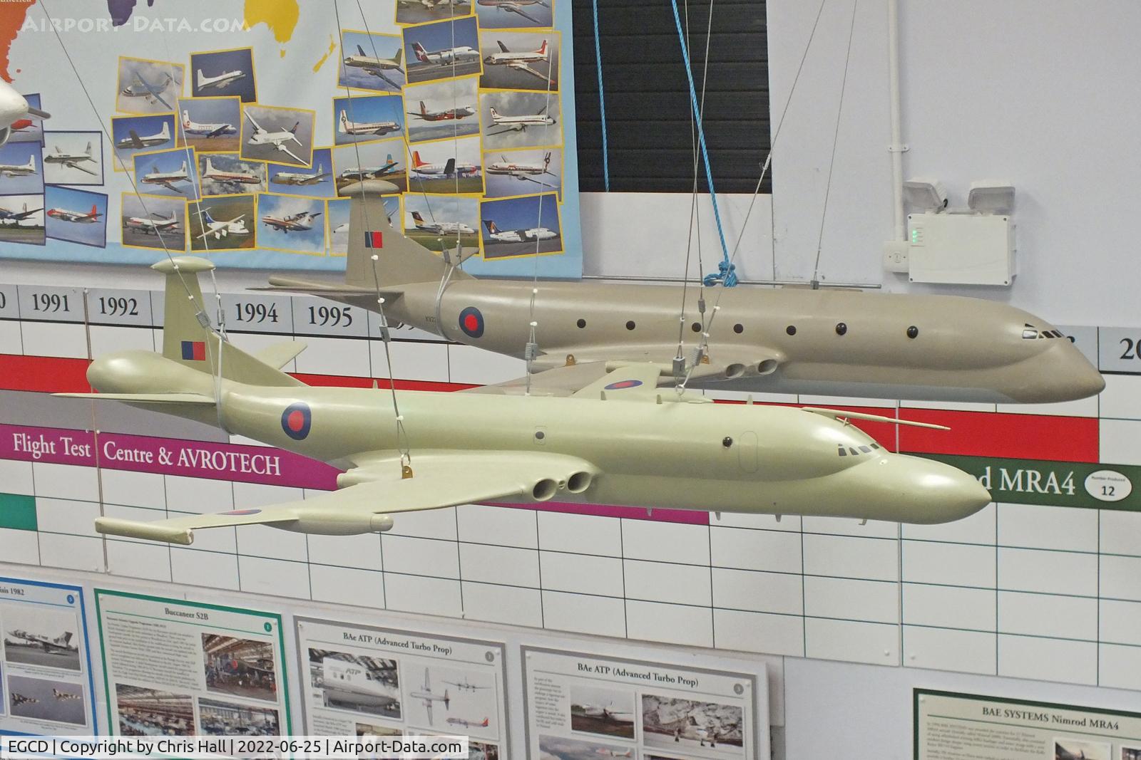 Woodford Aerodrome Airport, Stockport, England United Kingdom (EGCD) - Nimrod MR.2 and AEW models at the Avro Aviation Heritage Museum