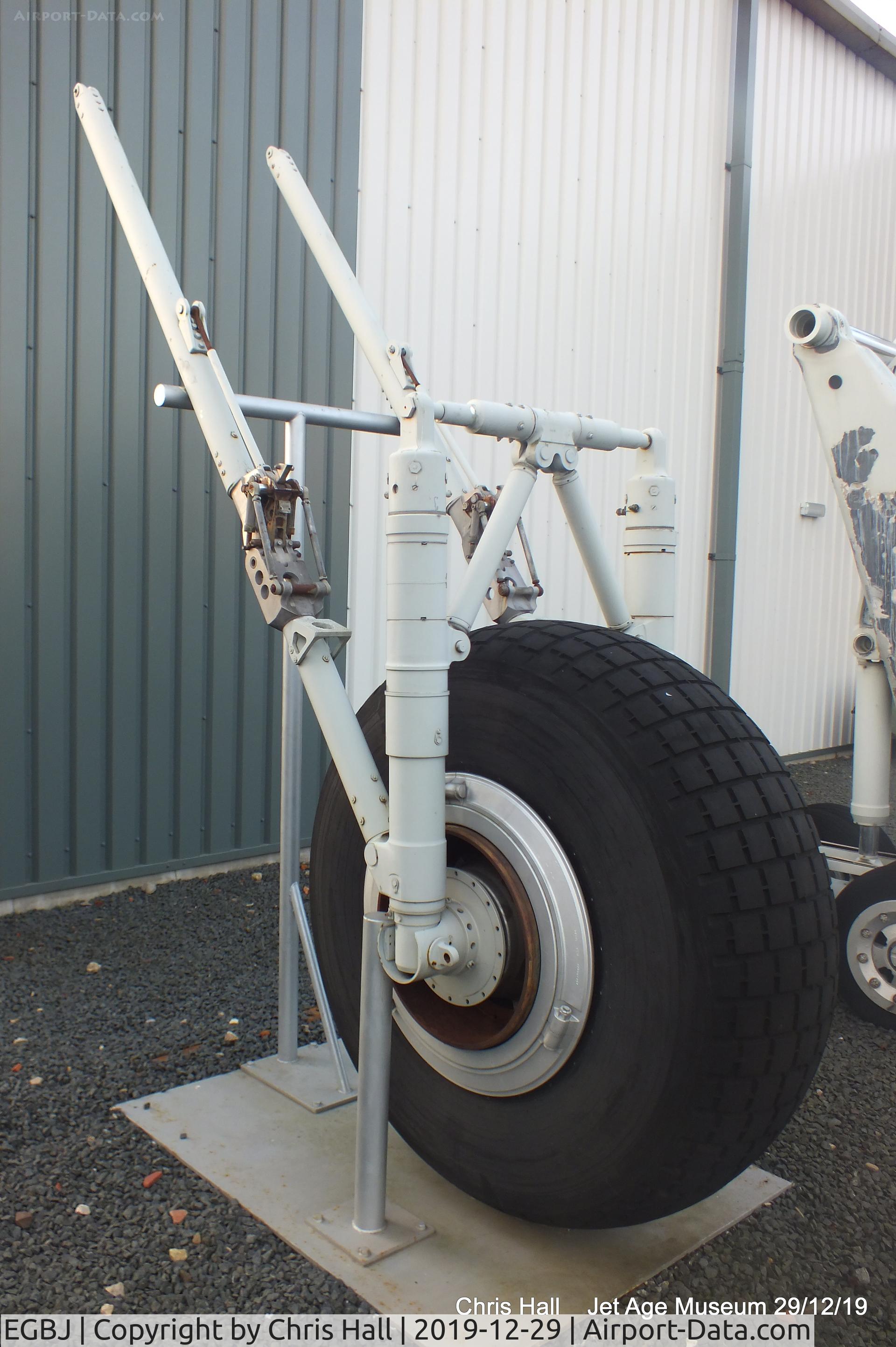 Gloucestershire Airport, Staverton, England United Kingdom (EGBJ) - Avro Shackleton main undercarriage Jet Age Museum, Staverton