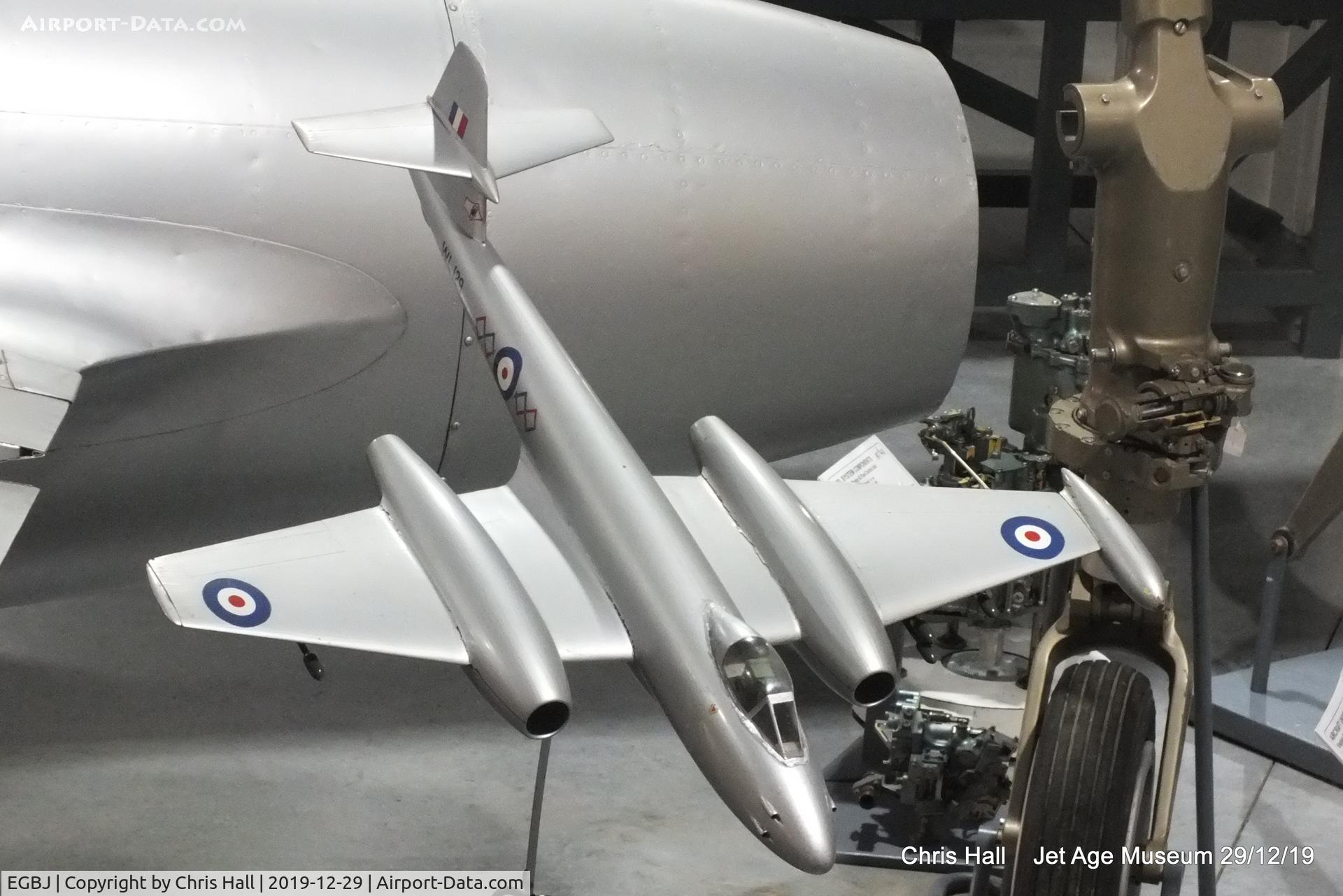 Gloucestershire Airport, Staverton, England United Kingdom (EGBJ) - Large scale model of a Gloster Meteor at the Jet Age Museum, Staverton