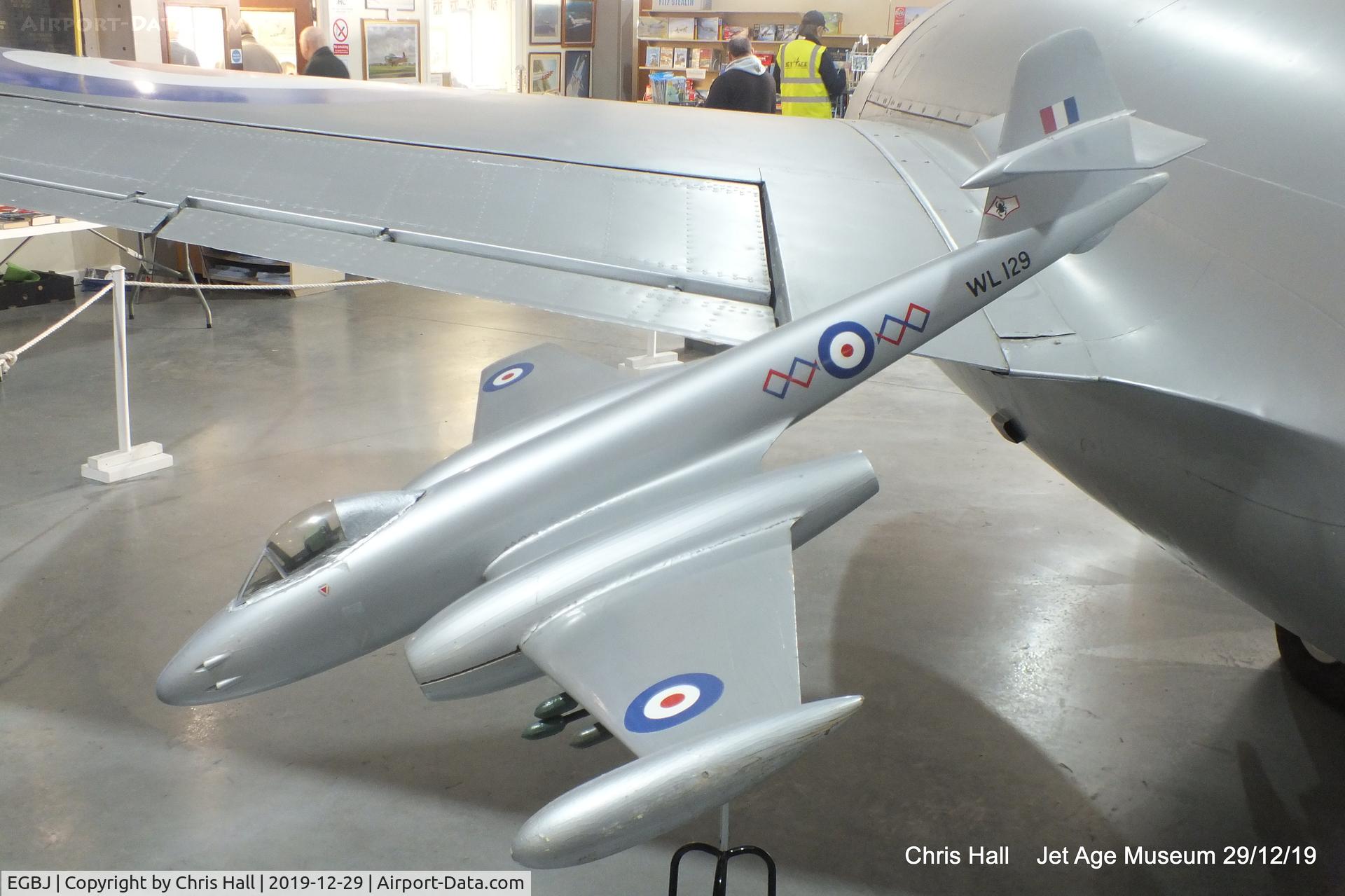 Gloucestershire Airport, Staverton, England United Kingdom (EGBJ) - Large scale model of a Gloster Meteor at the Jet Age Museum, Staverton
