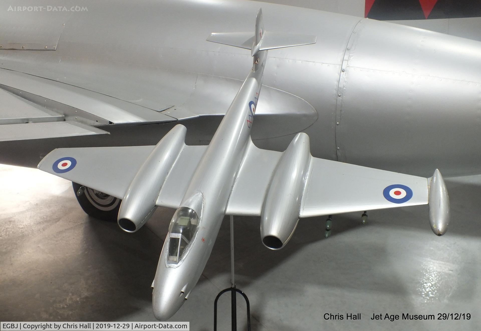 Gloucestershire Airport, Staverton, England United Kingdom (EGBJ) - Large scale model of a Gloster Meteor at the Jet Age Museum, Staverton