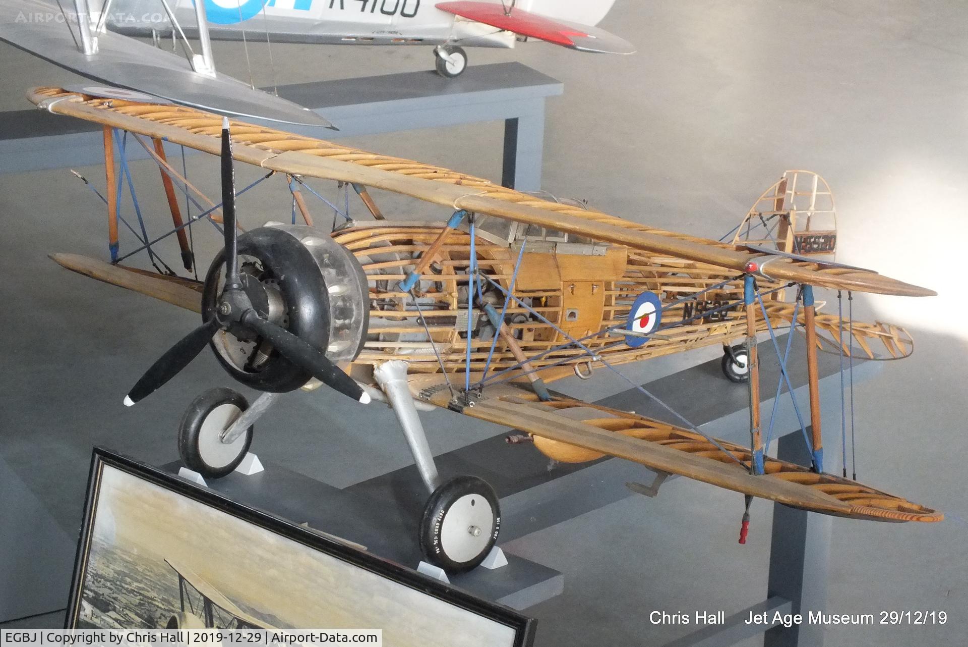 Gloucestershire Airport, Staverton, England United Kingdom (EGBJ) - Large scale model of a Gloster Gladiator at the Jet Age Museum, Staverton